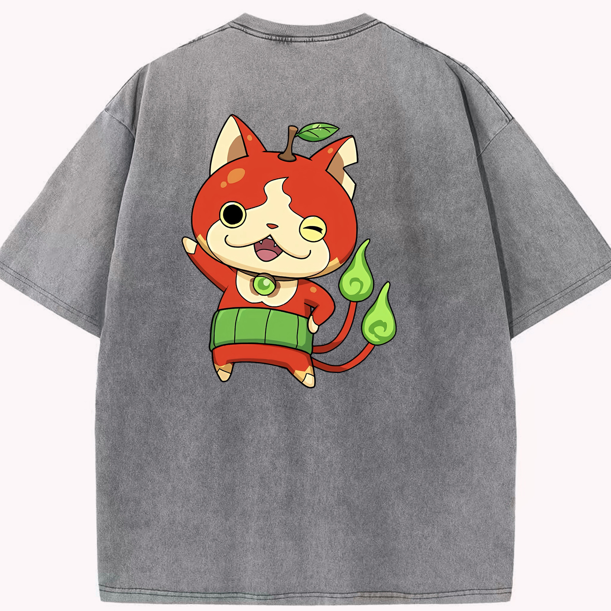 （画像用） 妖怪ウォッチ Yo-kai Watch 綿100% ヴィンテージ風 半袖Tシャツ（背面プリント）