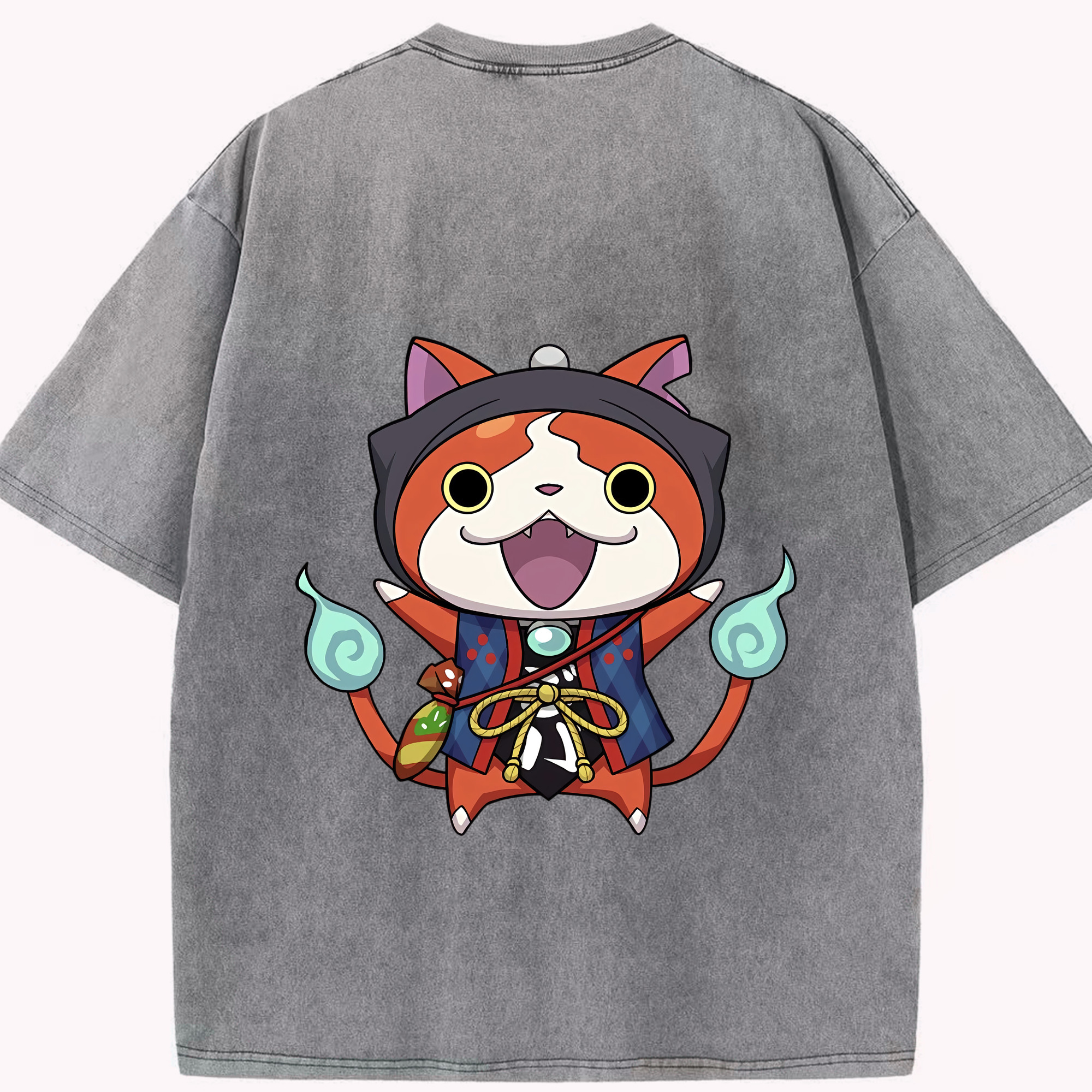 （画像用） 妖怪ウォッチ Yo-kai Watch 綿100% ヴィンテージ風 半袖Tシャツ（背面プリント）