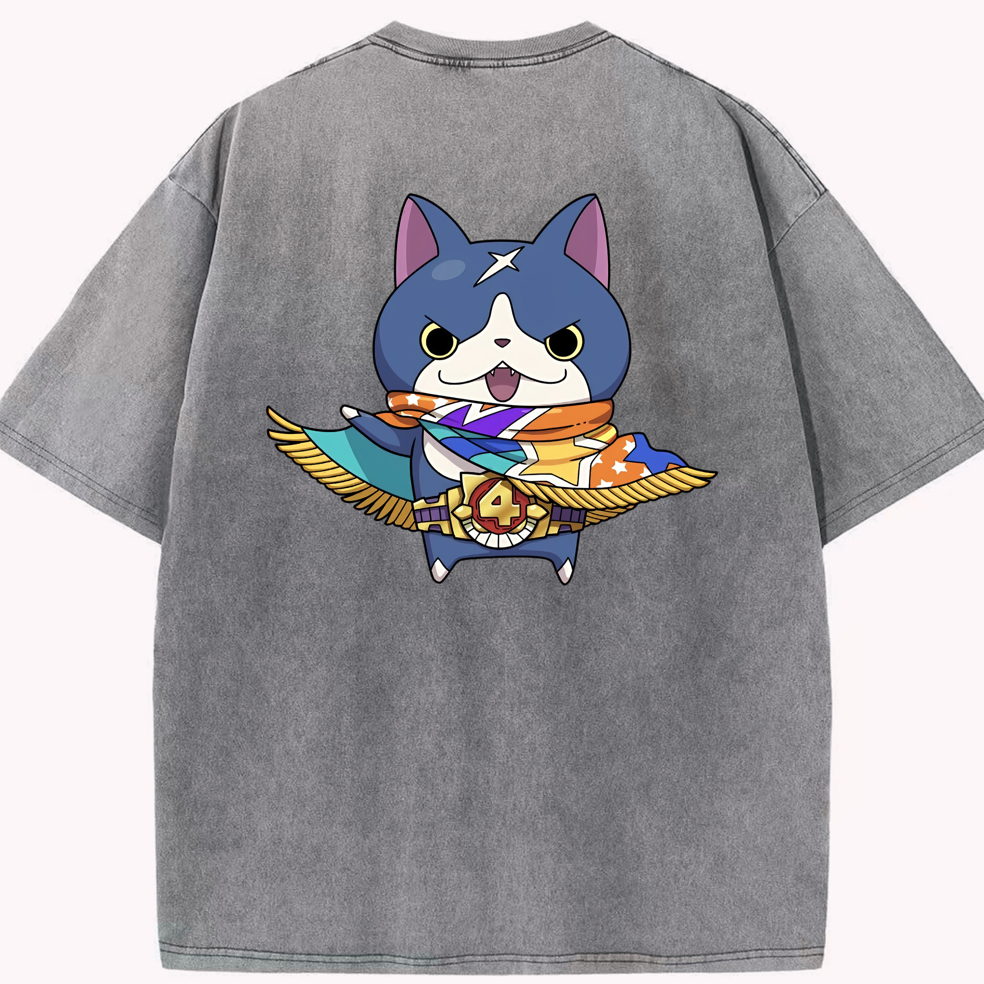 （画像用） 妖怪ウォッチ Yo-kai Watch 綿100% ヴィンテージ風 半袖Tシャツ（背面プリント）