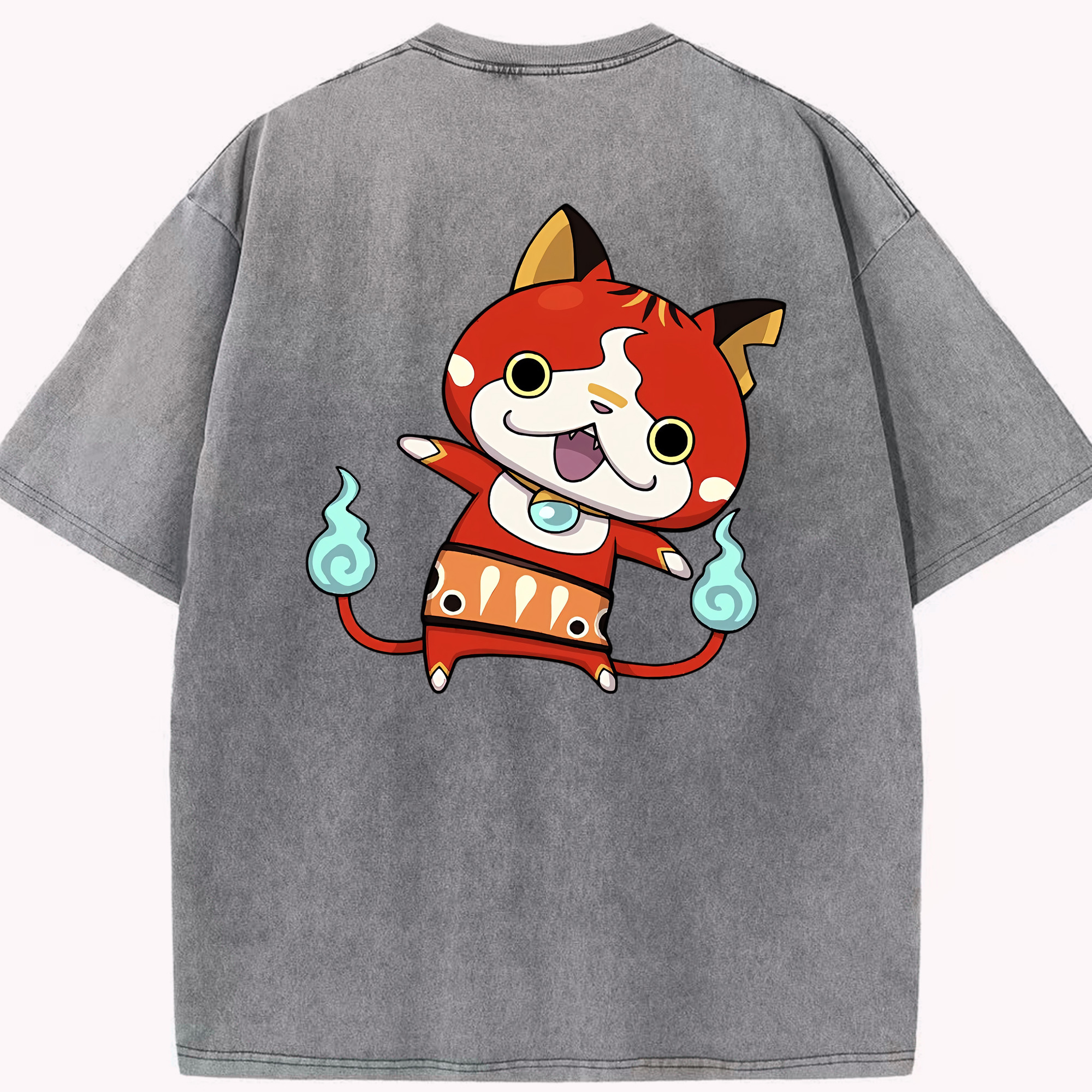 （画像用） 妖怪ウォッチ Yo-kai Watch 綿100% ヴィンテージ風 半袖Tシャツ（背面プリント）