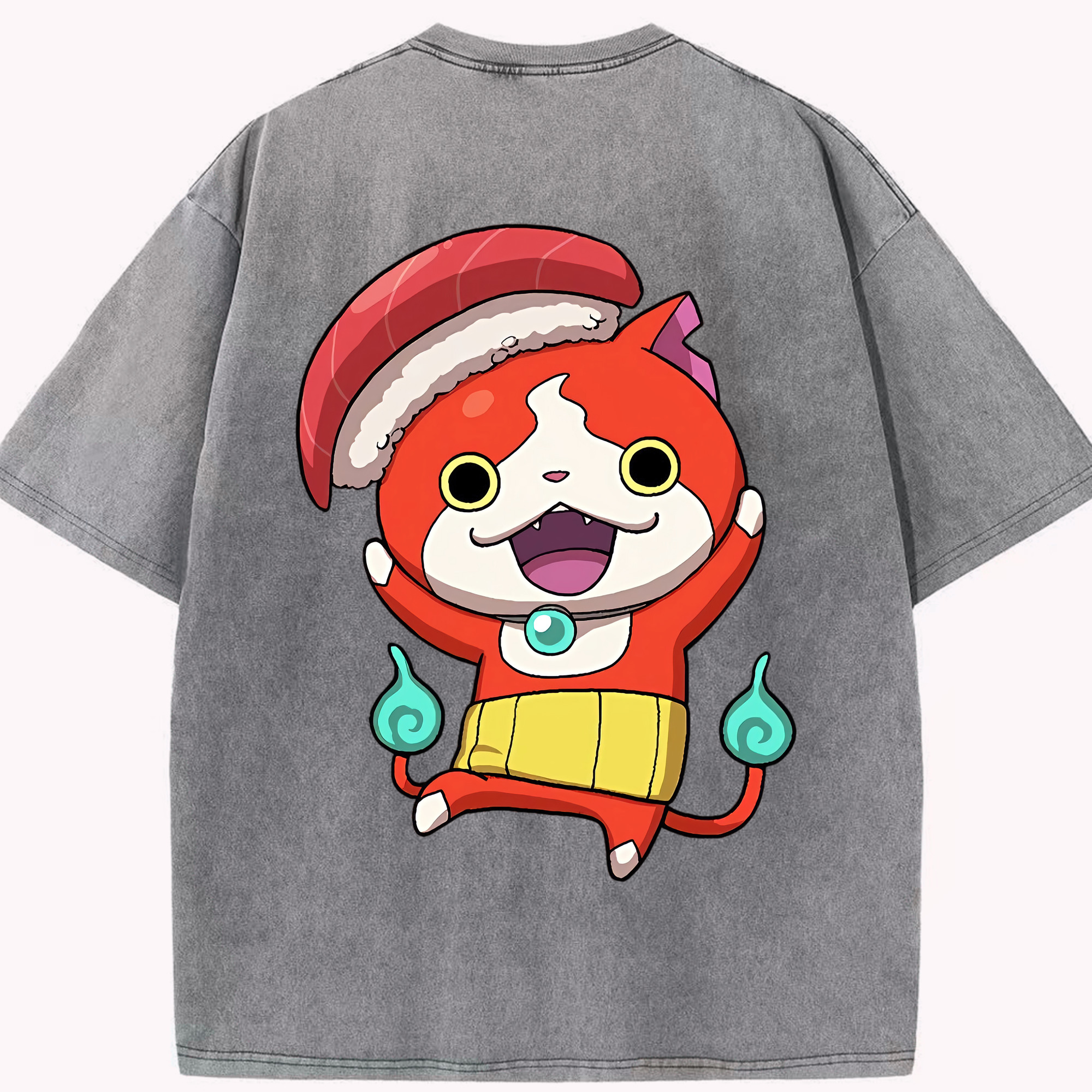（画像用） 妖怪ウォッチ Yo-kai Watch 綿100% ヴィンテージ風 半袖Tシャツ（背面プリント）