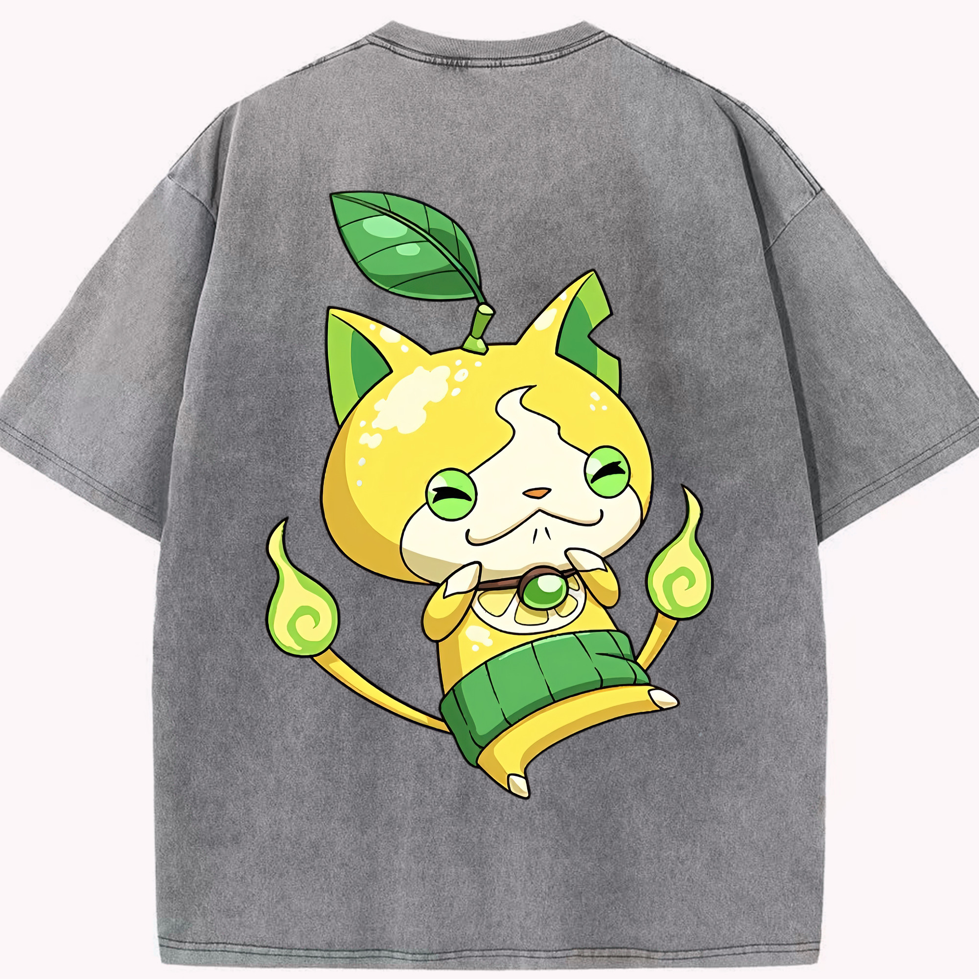 （画像用） 妖怪ウォッチ Yo-kai Watch 綿100% ヴィンテージ風 半袖Tシャツ（背面プリント）
