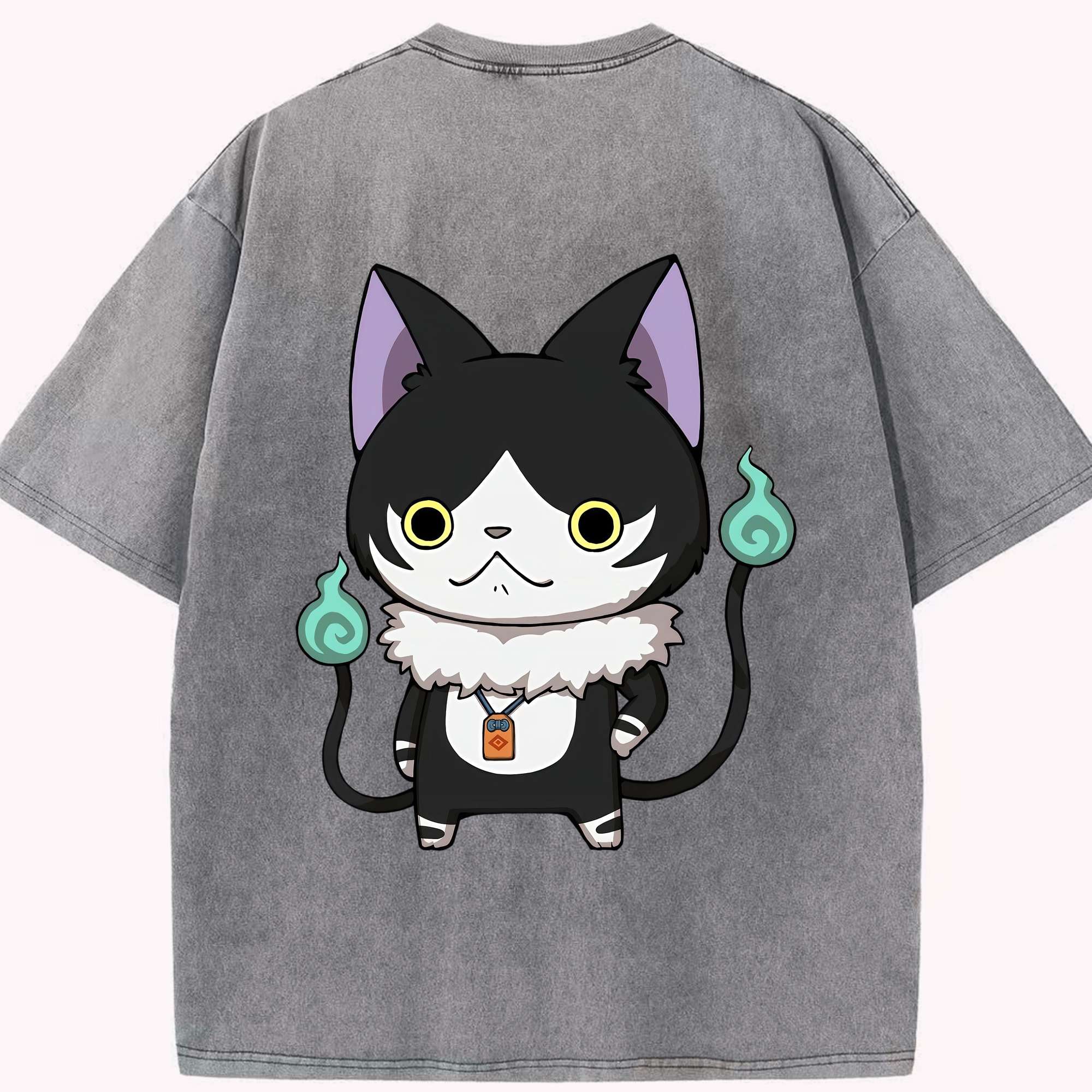 （画像用） 妖怪ウォッチ Yo-kai Watch 綿100% ヴィンテージ風 半袖Tシャツ（背面プリント）