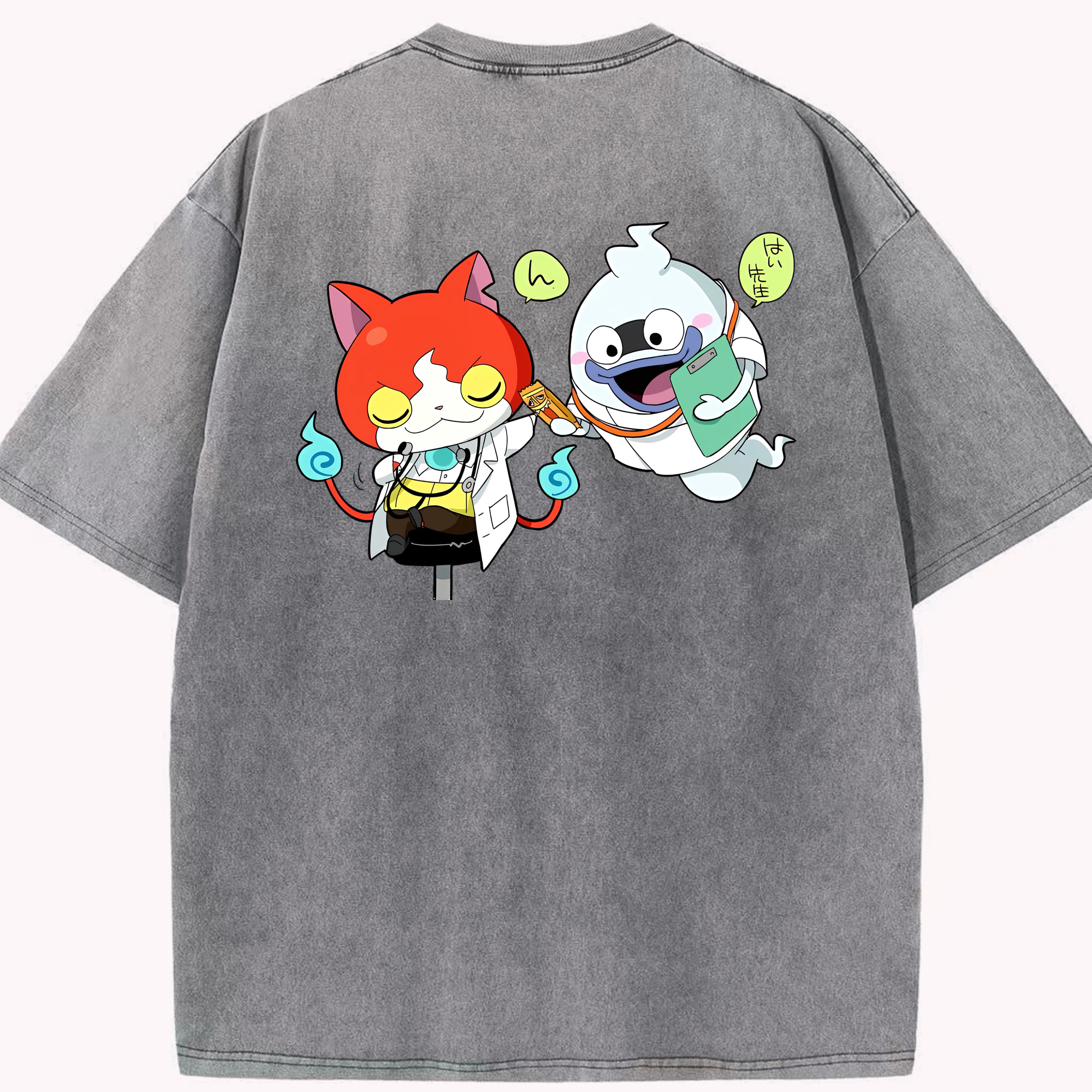 （画像用） 妖怪ウォッチ Yo-kai Watch 綿100% ヴィンテージ風 半袖Tシャツ（背面プリント）