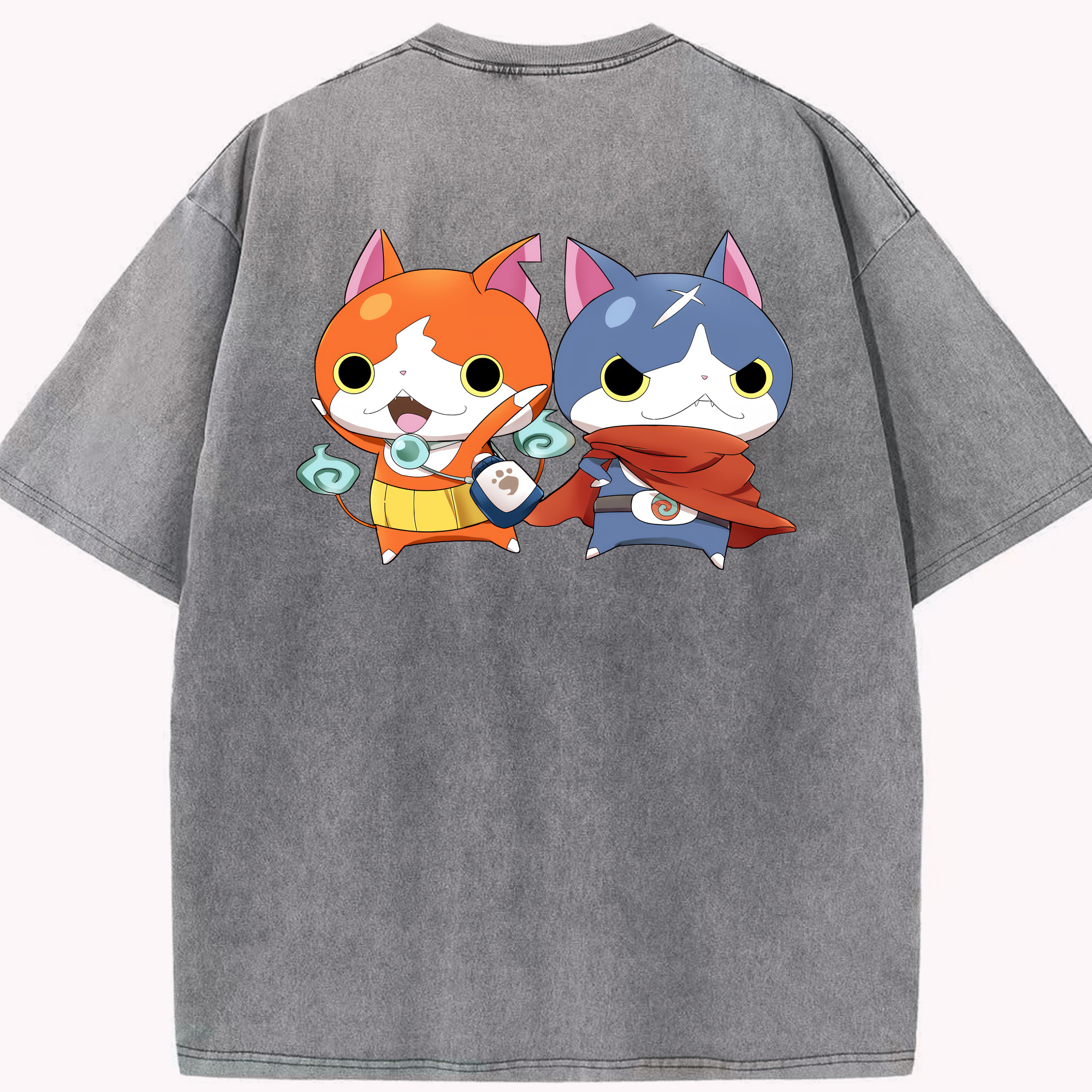 （画像用） 妖怪ウォッチ Yo-kai Watch 綿100% ヴィンテージ風 半袖Tシャツ（背面プリント）