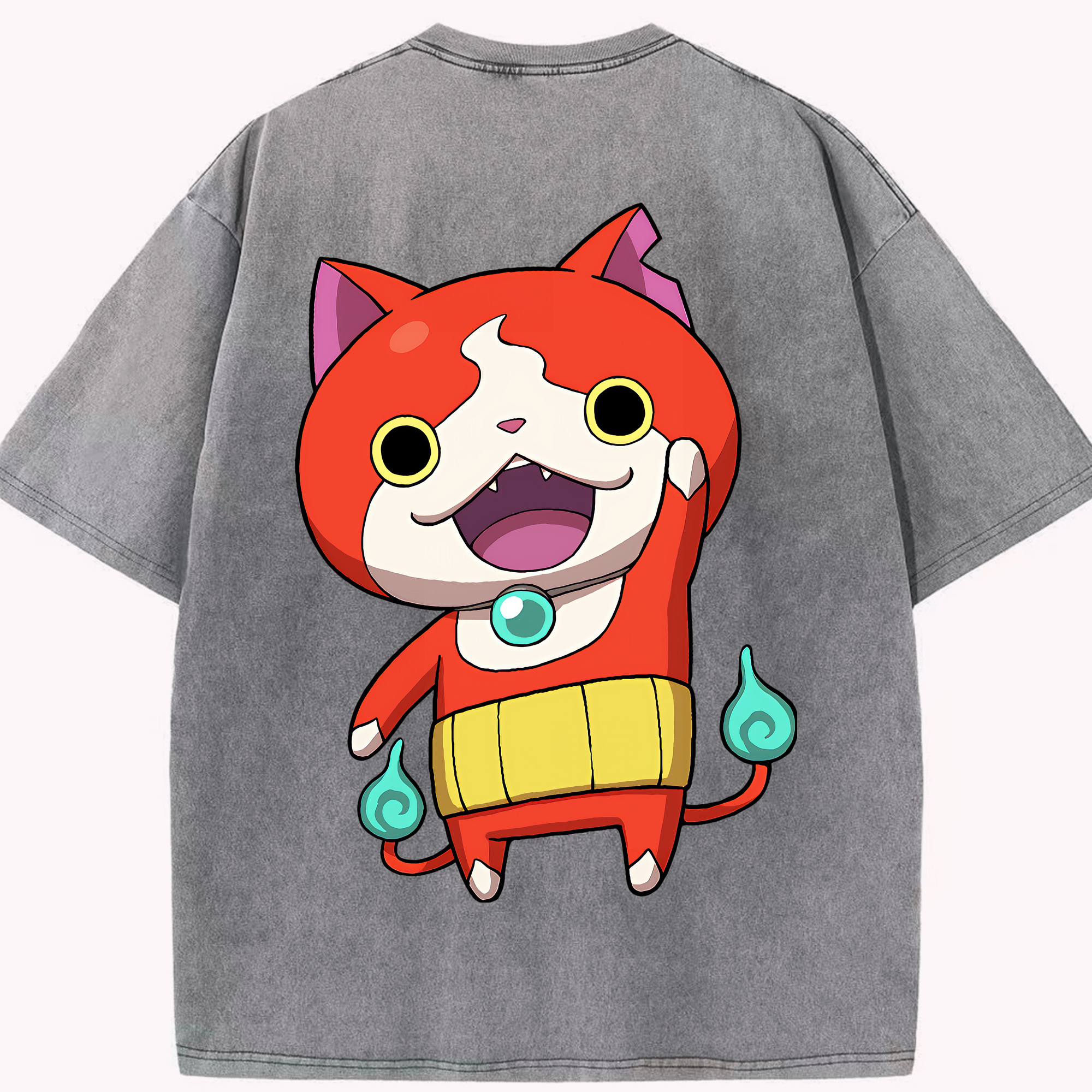 （画像用） 妖怪ウォッチ Yo-kai Watch 綿100% ヴィンテージ風 半袖Tシャツ（背面プリント）