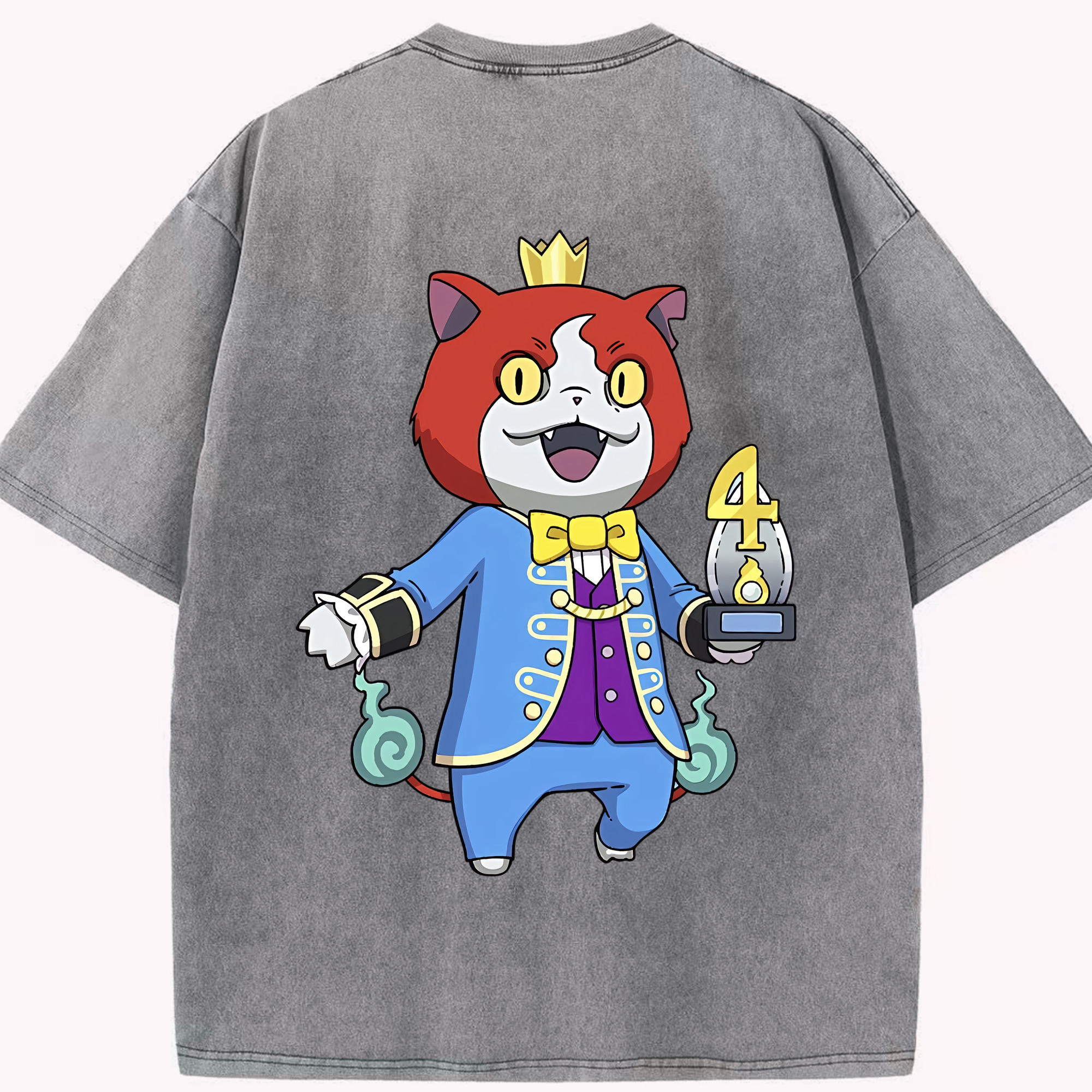 （画像用） 妖怪ウォッチ Yo-kai Watch 綿100% ヴィンテージ風 半袖Tシャツ（背面プリント）
