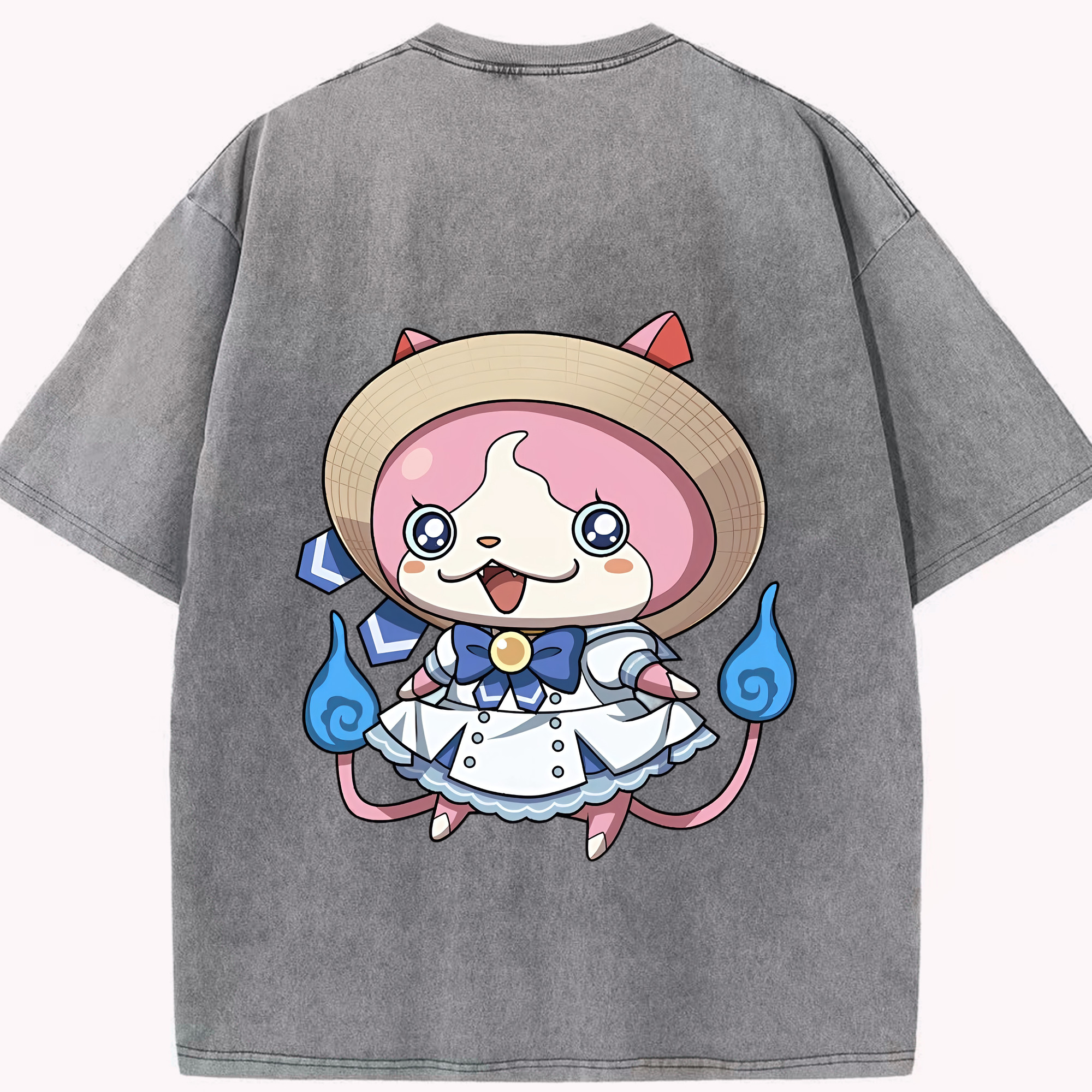 （画像用） 妖怪ウォッチ Yo-kai Watch 綿100% ヴィンテージ風 半袖Tシャツ（背面プリント）