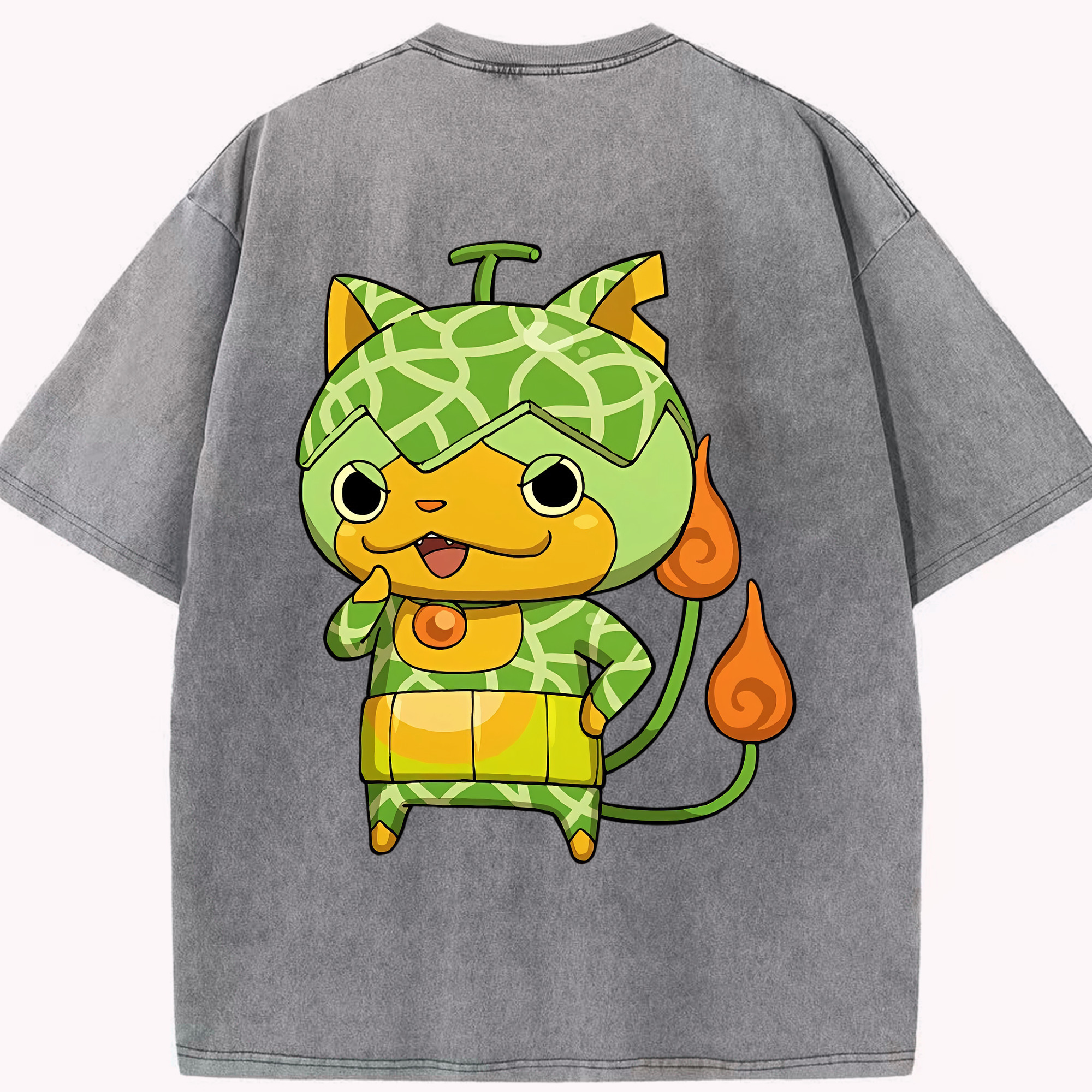 （画像用） 妖怪ウォッチ Yo-kai Watch 綿100% ヴィンテージ風 半袖Tシャツ（背面プリント）