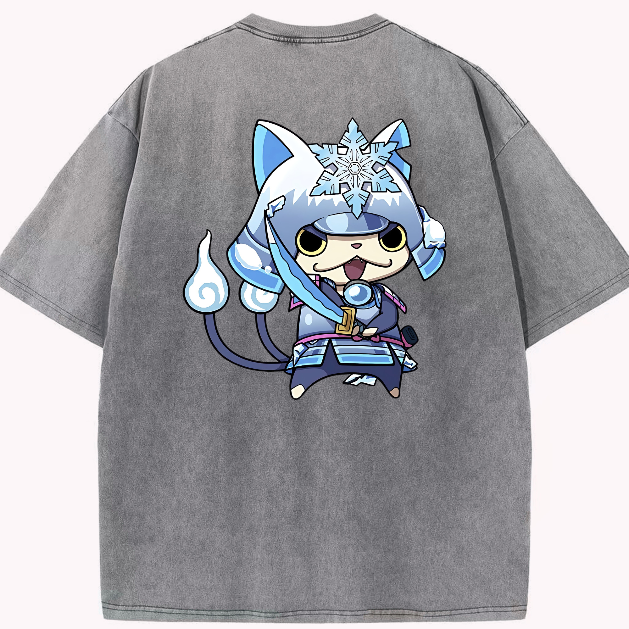 （画像用） 妖怪ウォッチ Yo-kai Watch 綿100% ヴィンテージ風 半袖Tシャツ（背面プリント）