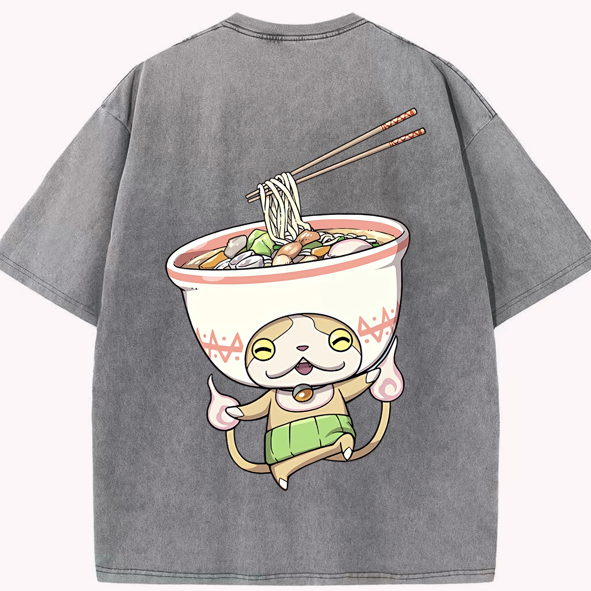 （画像用） 妖怪ウォッチ Yo-kai Watch 綿100% ヴィンテージ風 半袖Tシャツ（背面プリント）