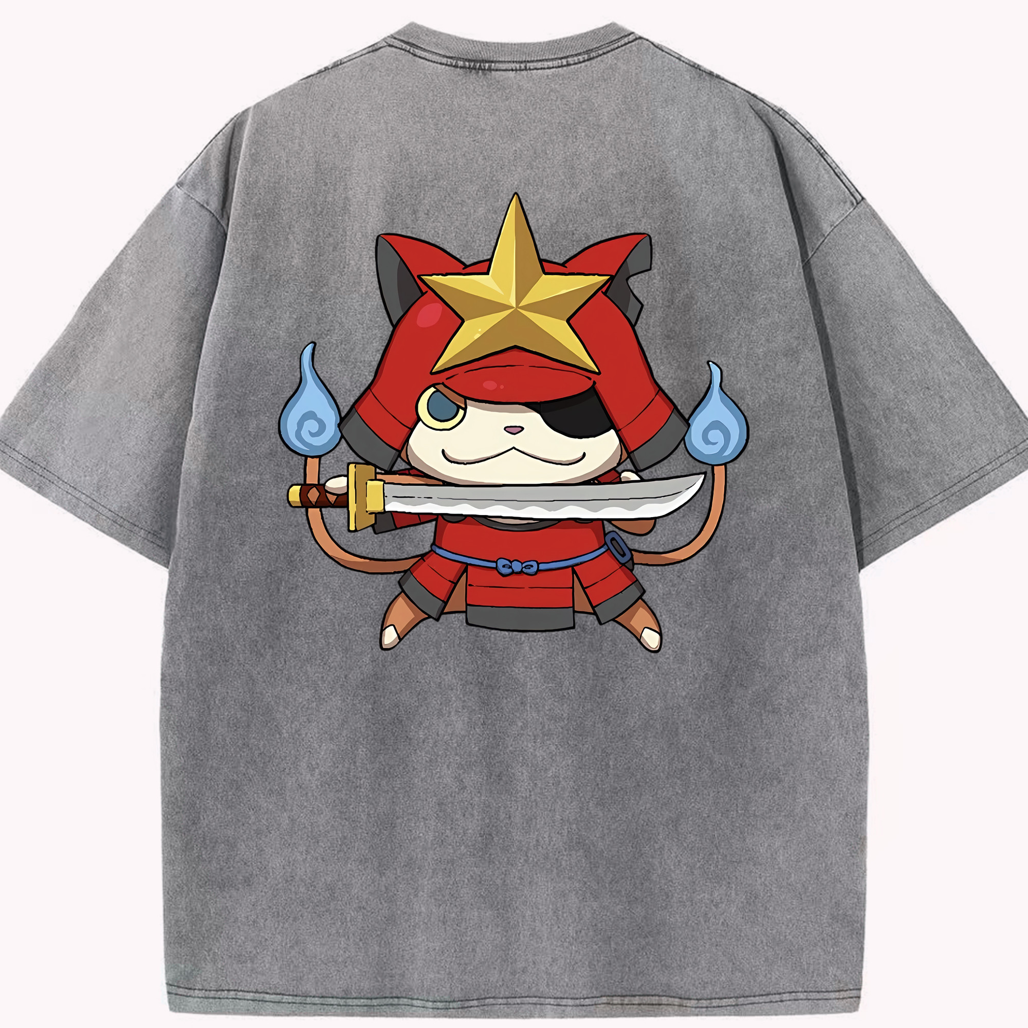 （画像用） 妖怪ウォッチ Yo-kai Watch 綿100% ヴィンテージ風 半袖Tシャツ（背面プリント）