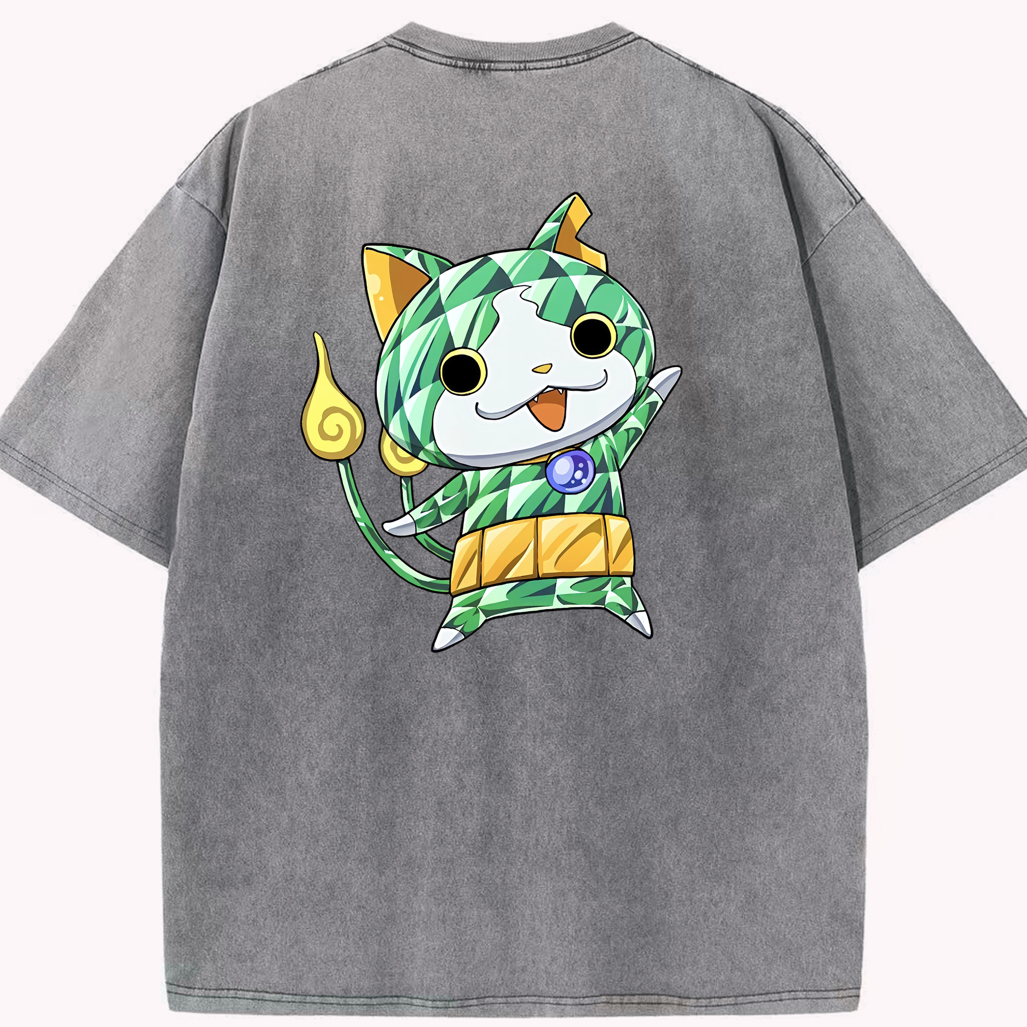 （画像用） 妖怪ウォッチ Yo-kai Watch 綿100% ヴィンテージ風 半袖Tシャツ（背面プリント）