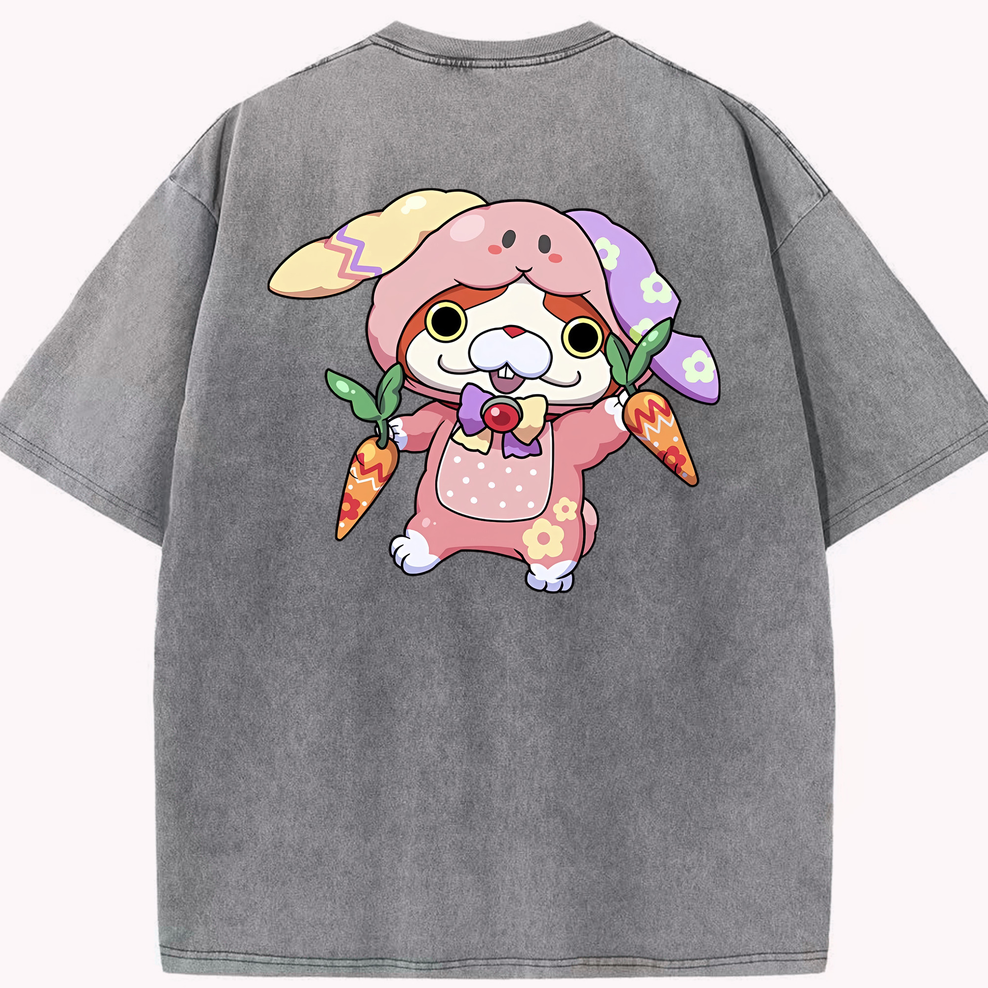 （画像用） 妖怪ウォッチ Yo-kai Watch 綿100% ヴィンテージ風 半袖Tシャツ（背面プリント）