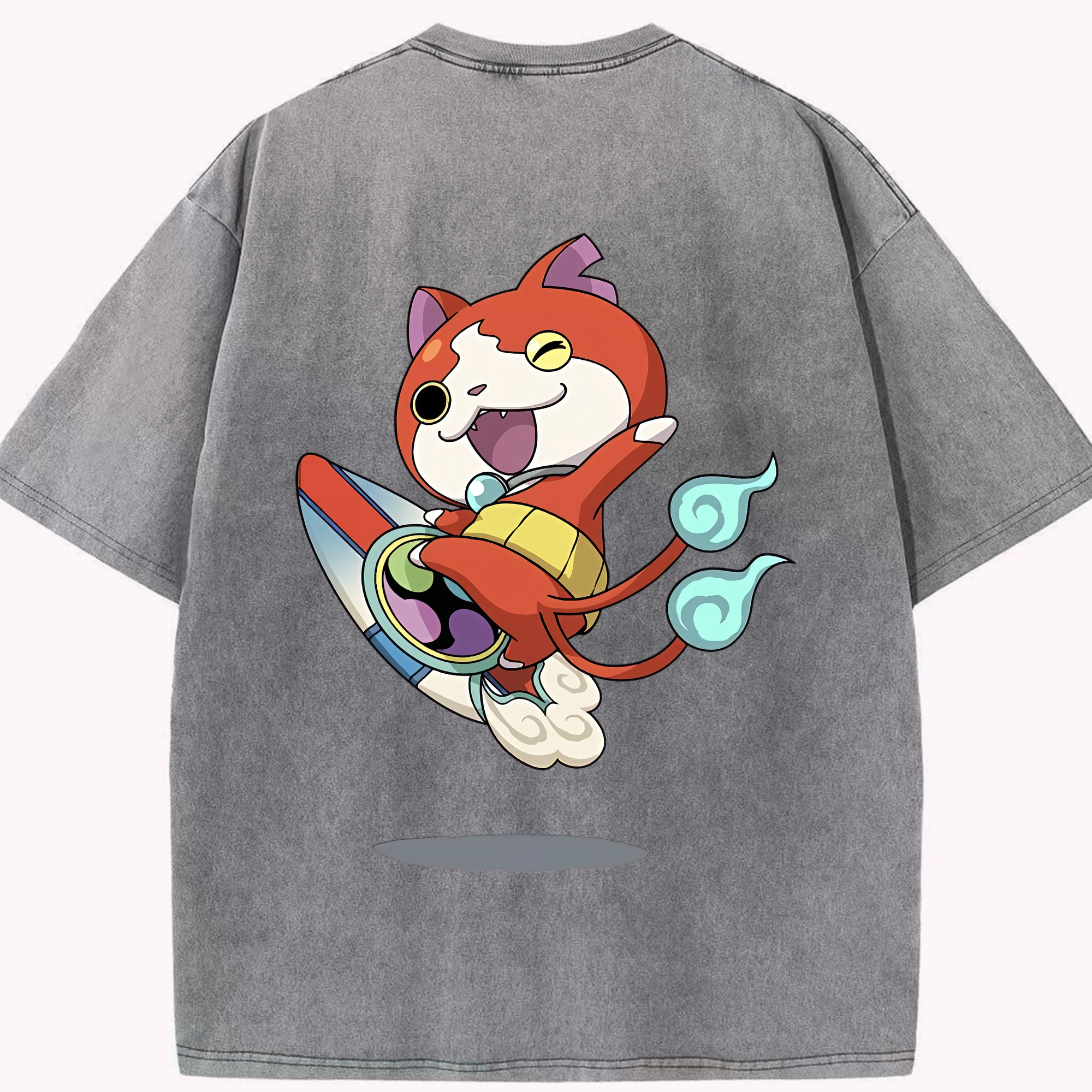 （画像用） 妖怪ウォッチ Yo-kai Watch 綿100% ヴィンテージ風 半袖Tシャツ（背面プリント）