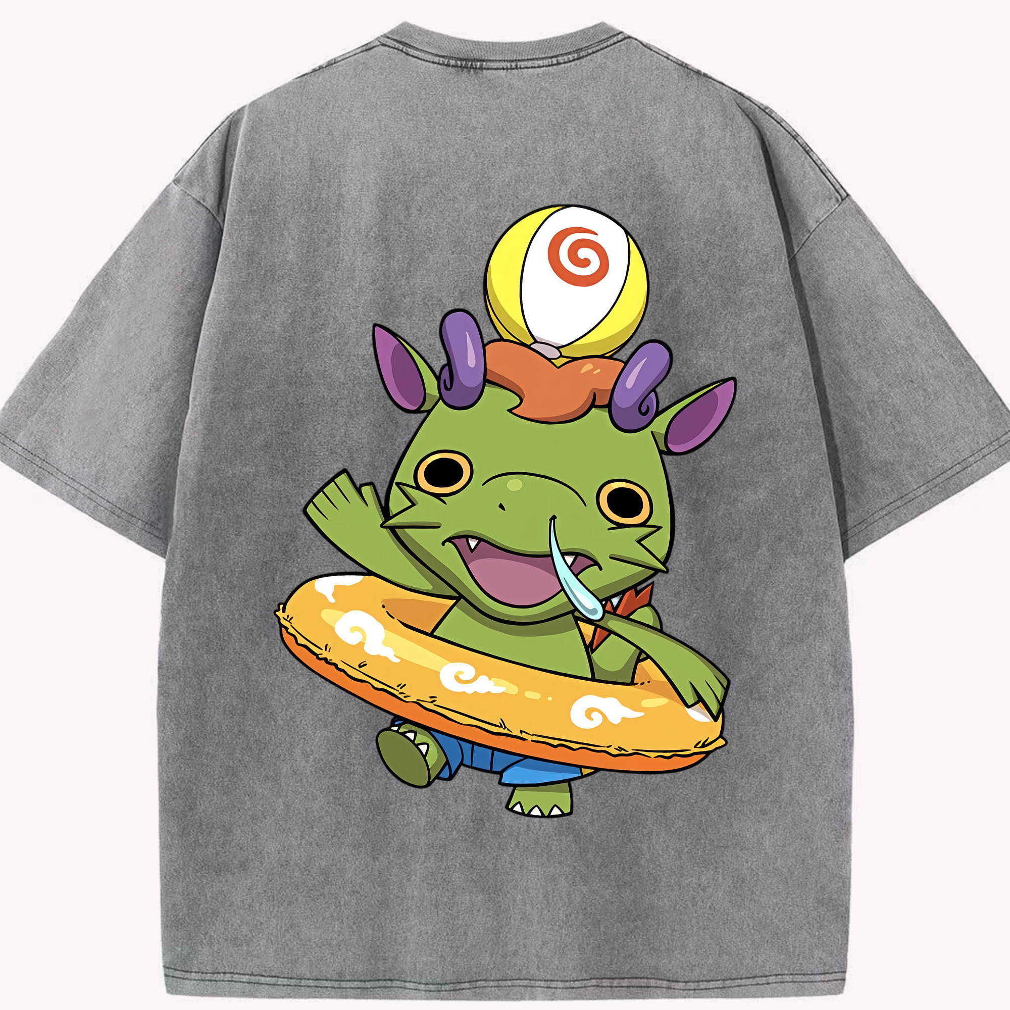（画像用） 妖怪ウォッチ Yo-kai Watch 綿100% ヴィンテージ風 半袖Tシャツ（背面プリント）