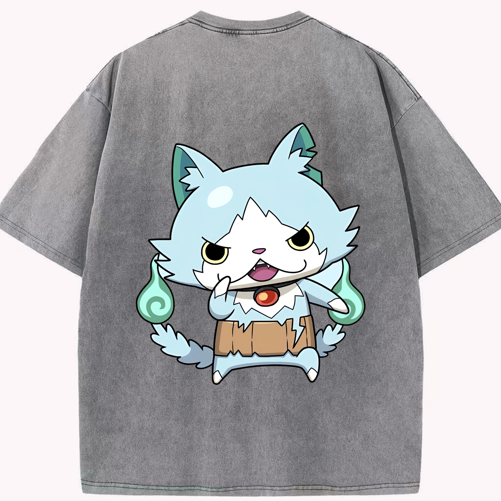 （画像用） 妖怪ウォッチ Yo-kai Watch 綿100% ヴィンテージ風 半袖Tシャツ（背面プリント）