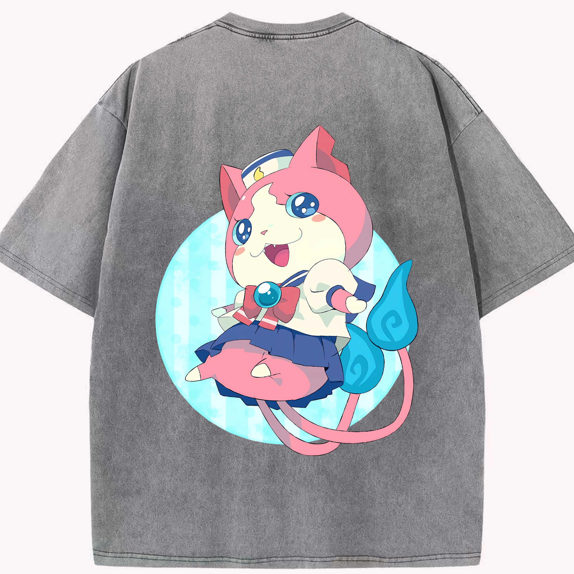 （画像用） 妖怪ウォッチ Yo-kai Watch 綿100% ヴィンテージ風 半袖Tシャツ（背面プリント）