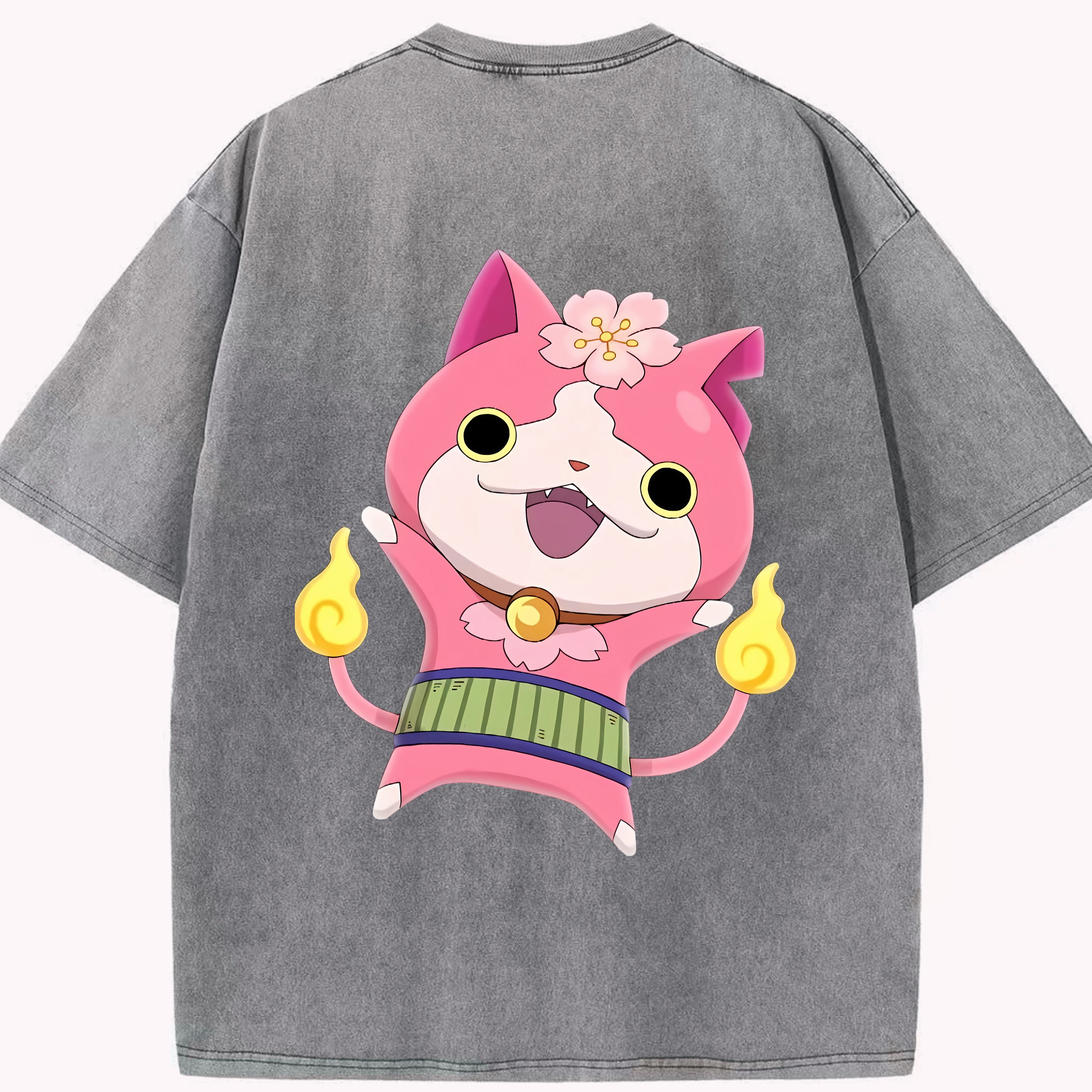 （画像用） 妖怪ウォッチ Yo-kai Watch 綿100% ヴィンテージ風 半袖Tシャツ（背面プリント）
