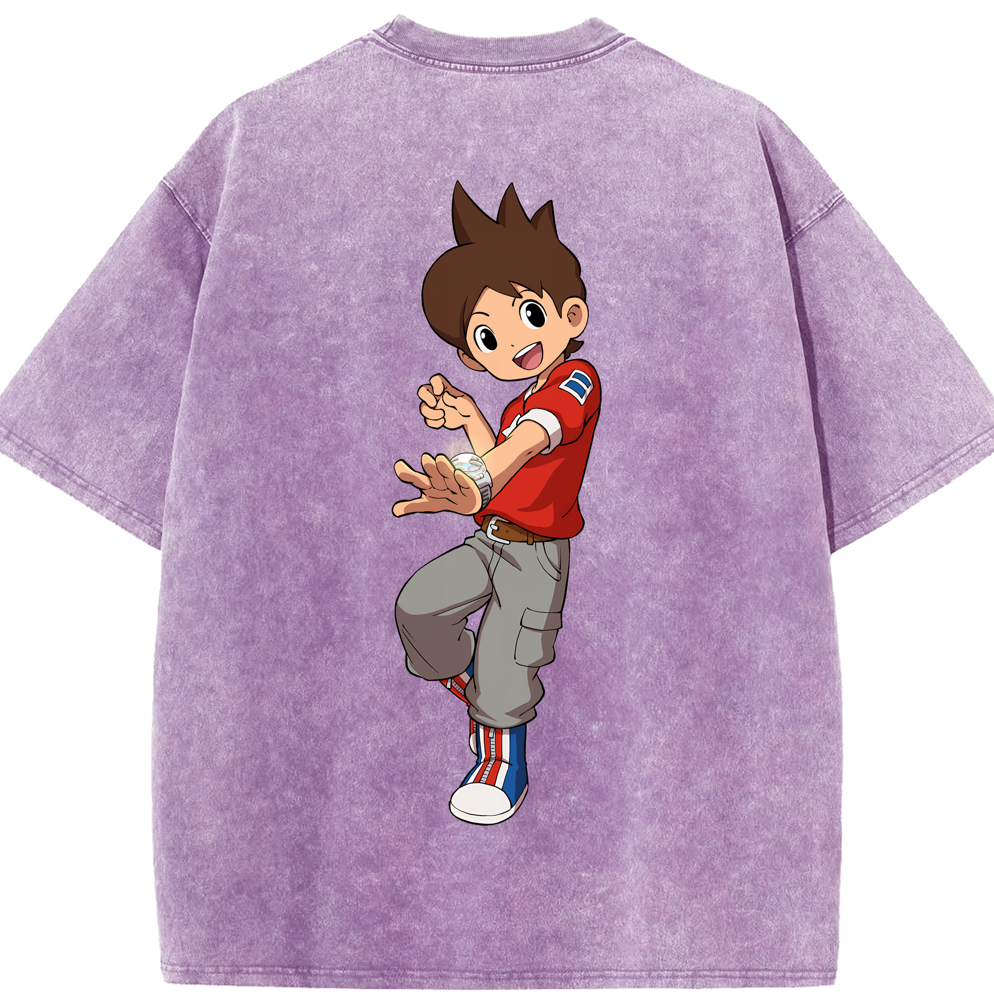 （画像用） 妖怪ウォッチ Yo-kai Watch 綿100% ヴィンテージ風 半袖Tシャツ（背面プリント）