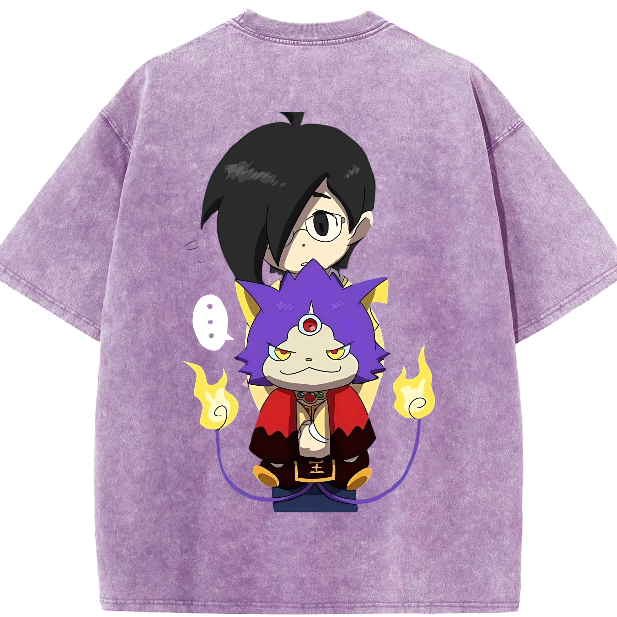 （画像用） 妖怪ウォッチ Yo-kai Watch 綿100% ヴィンテージ風 半袖Tシャツ（背面プリント）