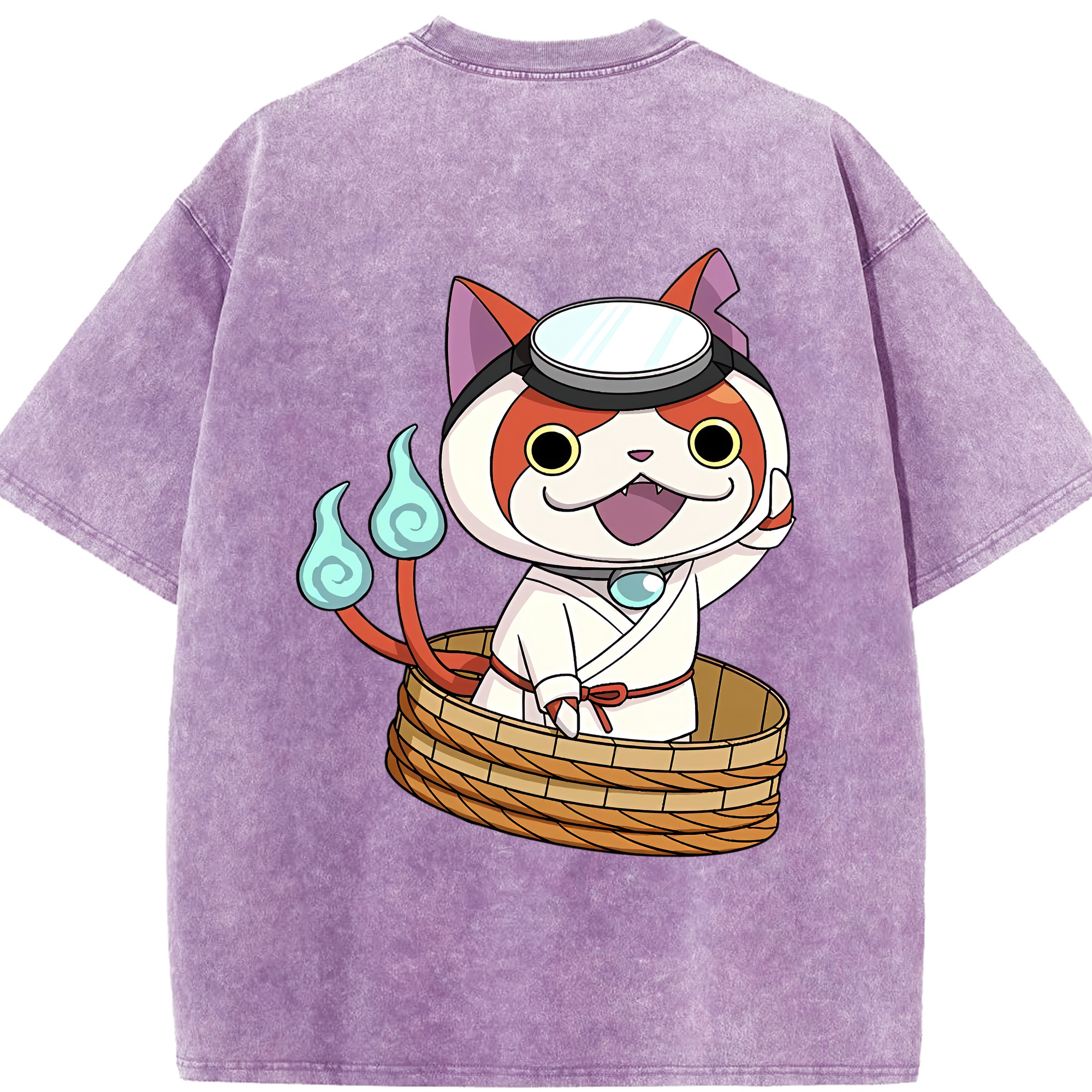 妖怪ウォッチ Yo-kai Watch 綿100% ヴィンテージ風 半袖Tシャツ（背面プリント）