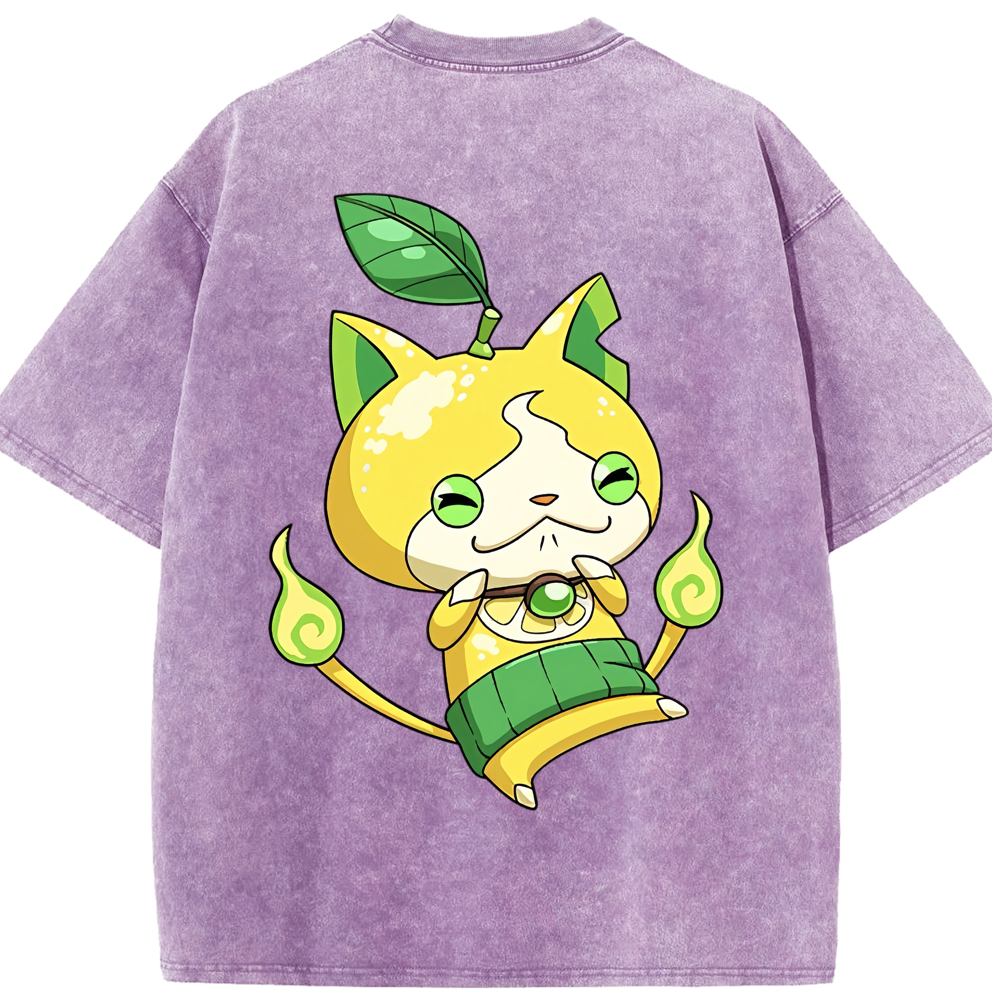 （画像用） 妖怪ウォッチ Yo-kai Watch 綿100% ヴィンテージ風 半袖Tシャツ（背面プリント）