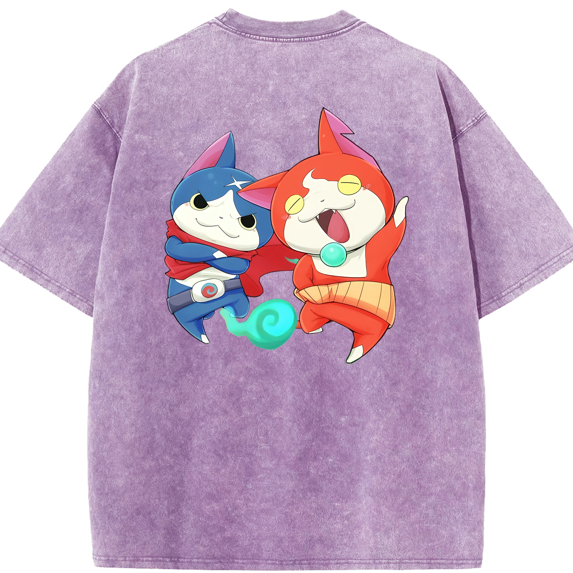 （画像用） 妖怪ウォッチ Yo-kai Watch 綿100% ヴィンテージ風 半袖Tシャツ（背面プリント）