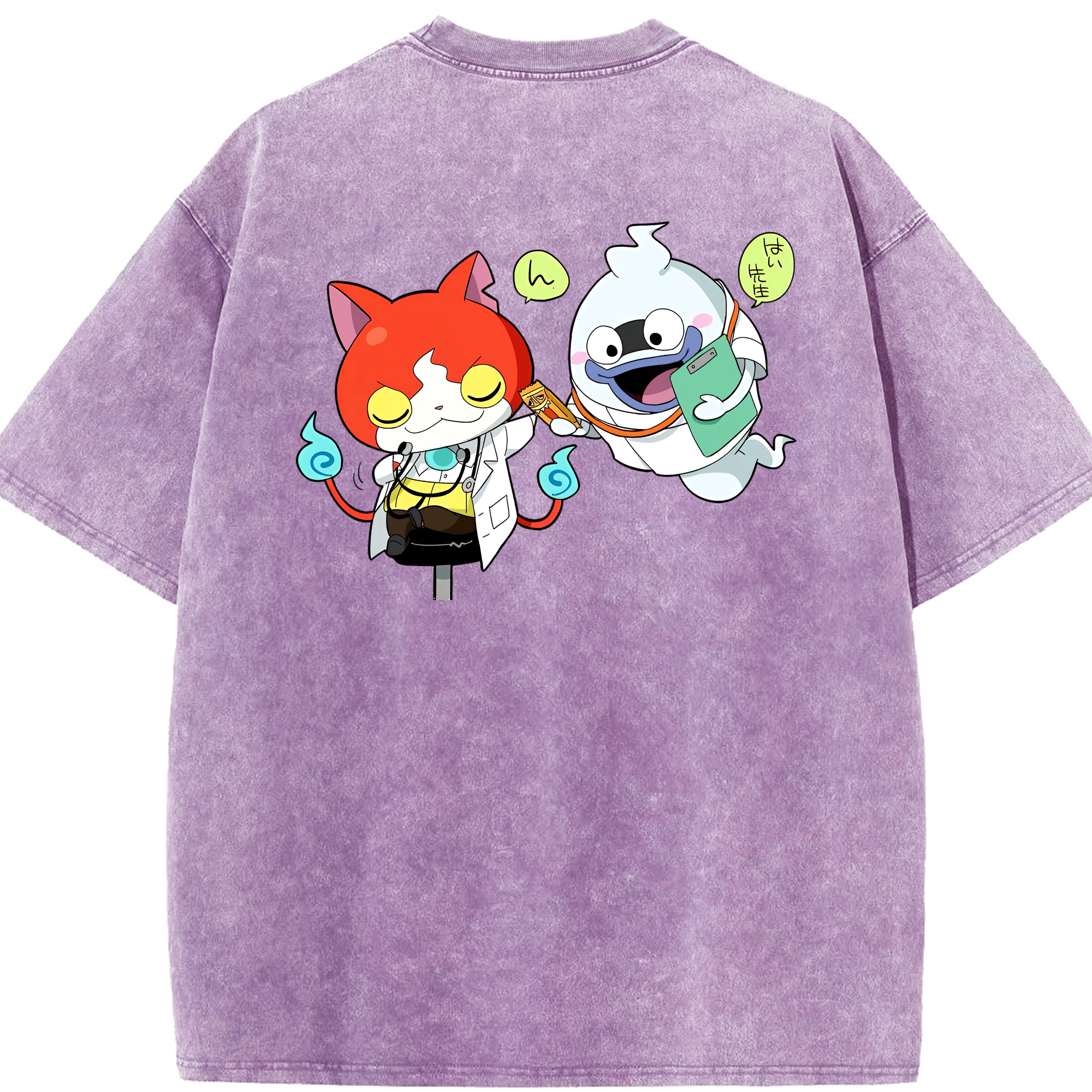 （画像用） 妖怪ウォッチ Yo-kai Watch 綿100% ヴィンテージ風 半袖Tシャツ（背面プリント）