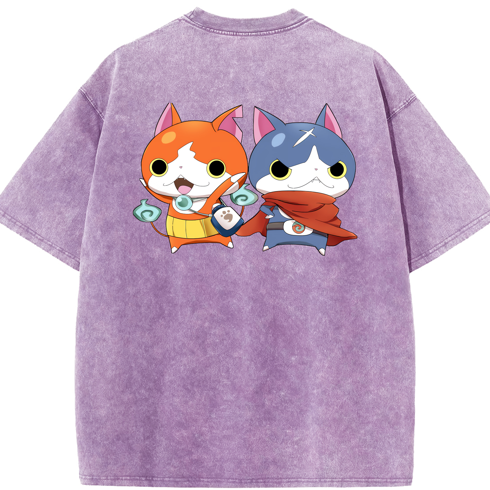 （画像用） 妖怪ウォッチ Yo-kai Watch 綿100% ヴィンテージ風 半袖Tシャツ（背面プリント）