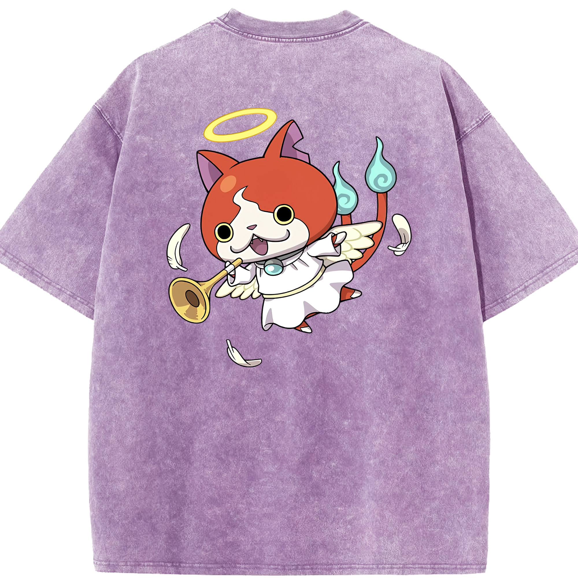 （画像用） 妖怪ウォッチ Yo-kai Watch 綿100% ヴィンテージ風 半袖Tシャツ（背面プリント）