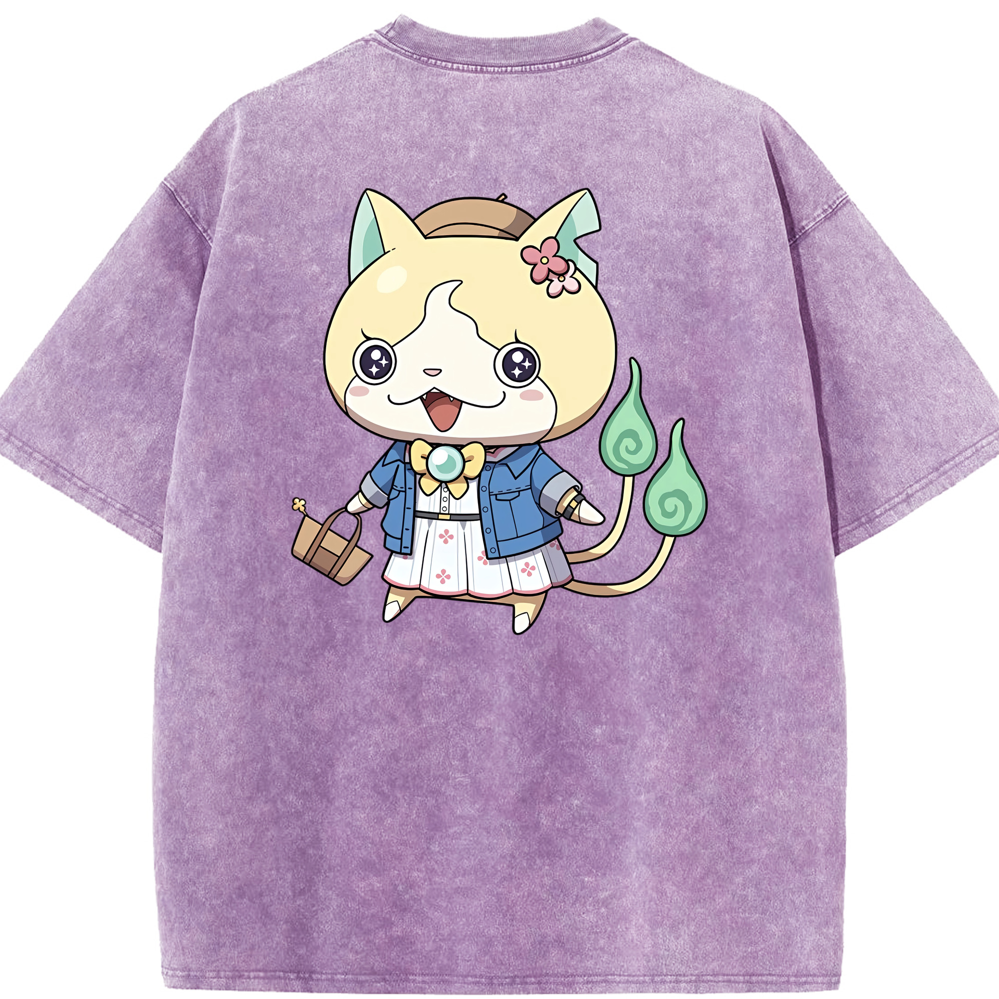 （画像用） 妖怪ウォッチ Yo-kai Watch 綿100% ヴィンテージ風 半袖Tシャツ（背面プリント）