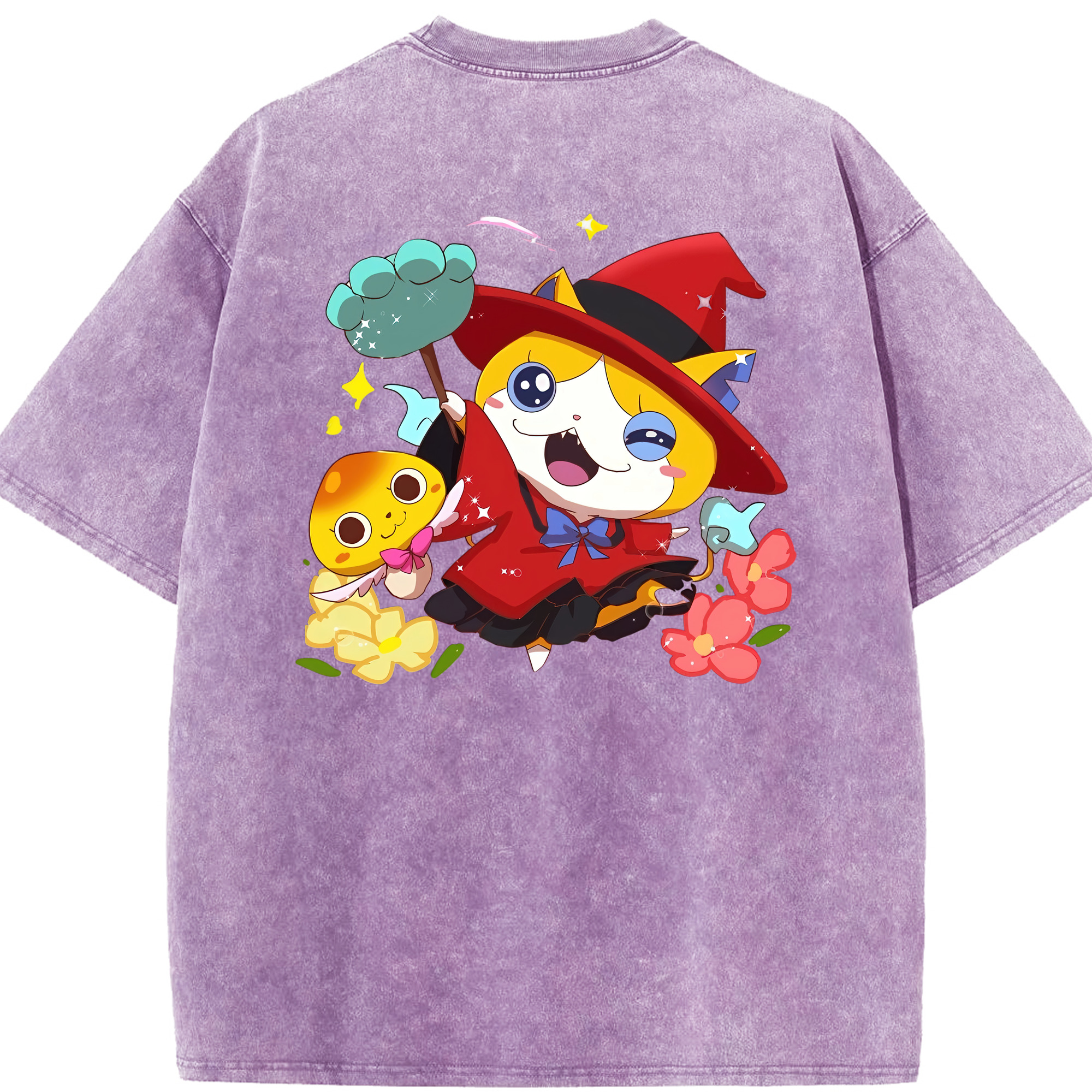（画像用） 妖怪ウォッチ Yo-kai Watch 綿100% ヴィンテージ風 半袖Tシャツ（背面プリント）