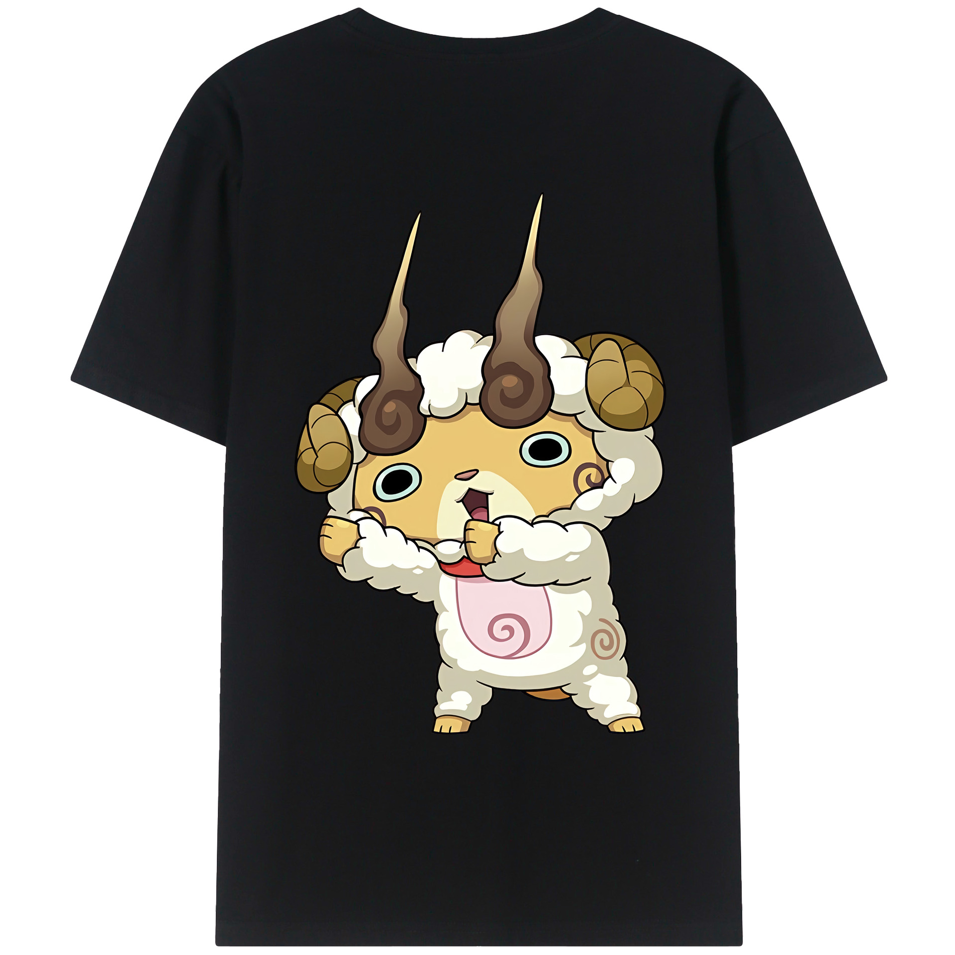 （画像用） 妖怪ウォッチ Yo-kai Watch 綿100％ メンズ半袖Tシャツ（バックプリント） 通気性