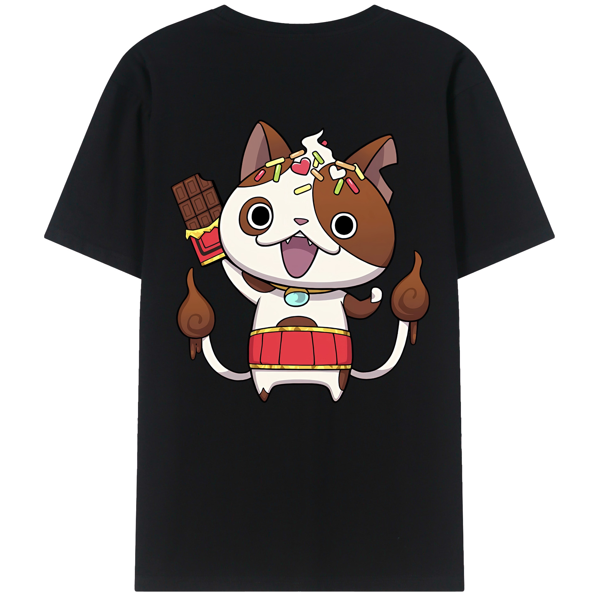（画像用） 妖怪ウォッチ Yo-kai Watch 綿100％ メンズ半袖Tシャツ（バックプリント） 通気性
