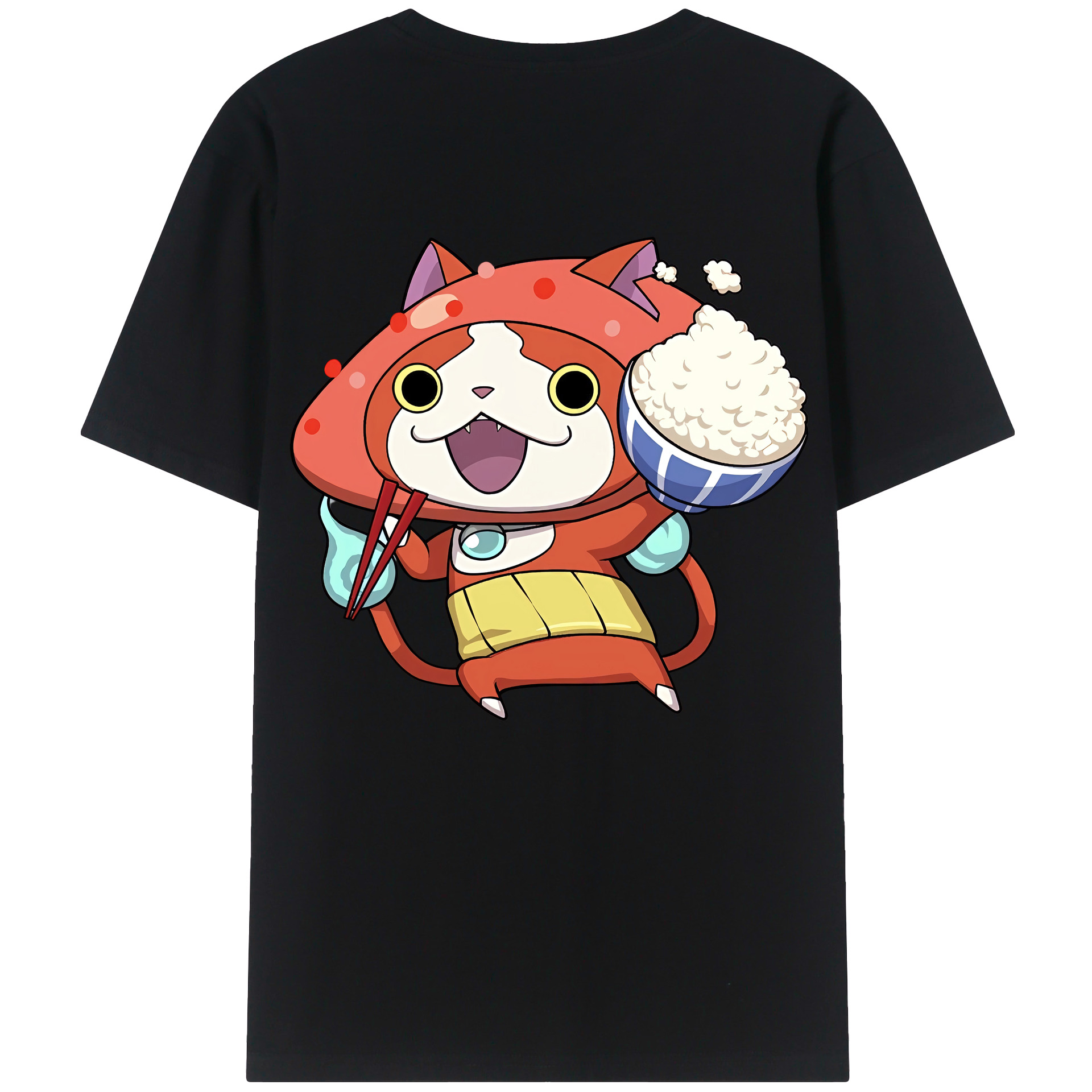 （画像用） 妖怪ウォッチ Yo-kai Watch 綿100％ メンズ半袖Tシャツ（バックプリント） 通気性