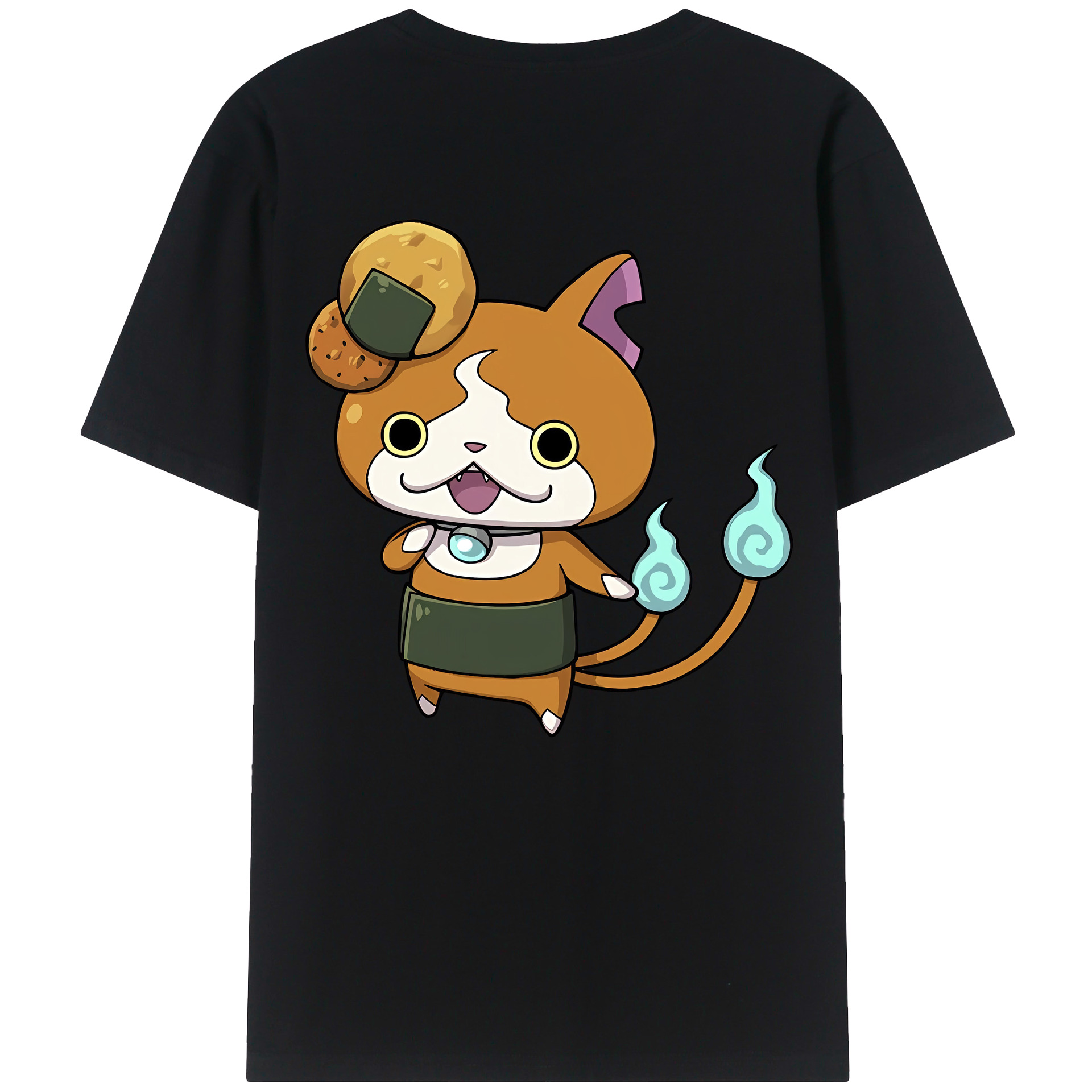 （画像用） 妖怪ウォッチ Yo-kai Watch 綿100％ メンズ半袖Tシャツ（バックプリント） 通気性