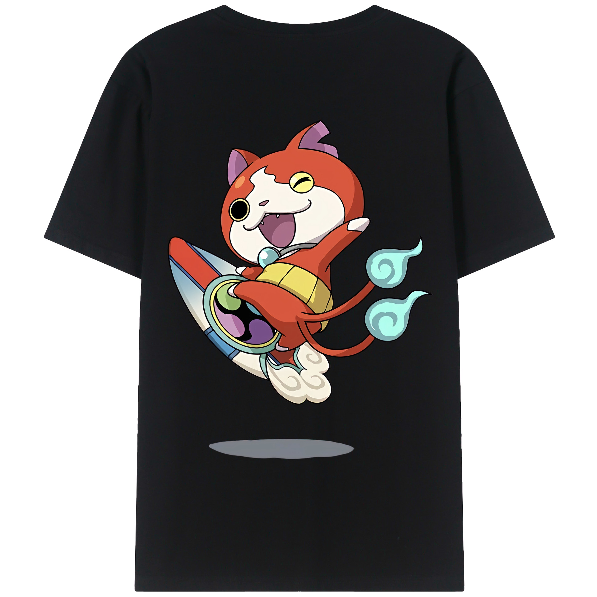 （画像用） 妖怪ウォッチ Yo-kai Watch 綿100％ メンズ半袖Tシャツ（バックプリント） 通気性
