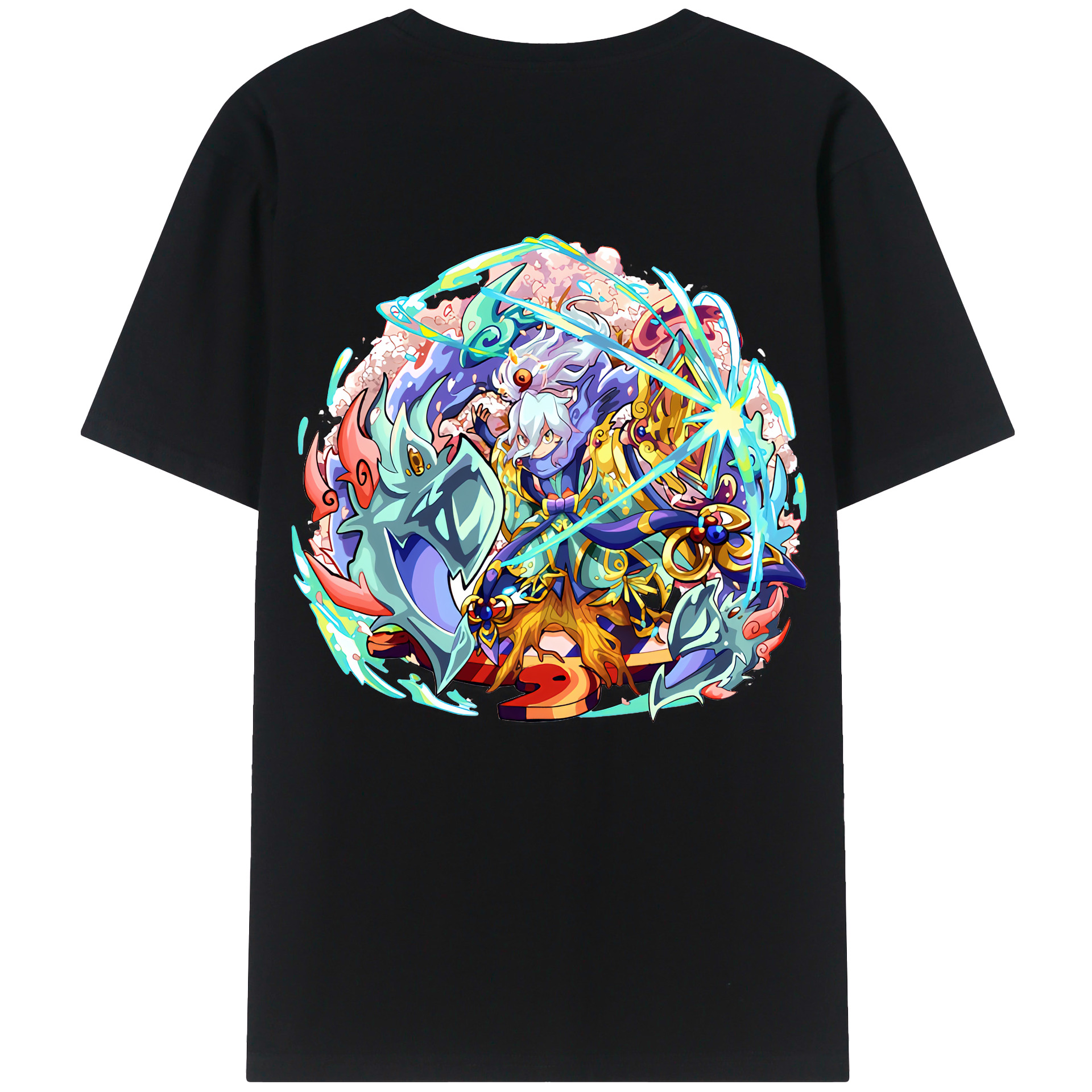 （画像用） 妖怪ウォッチ Yo-kai Watch 綿100％ メンズ半袖Tシャツ（バックプリント） 通気性