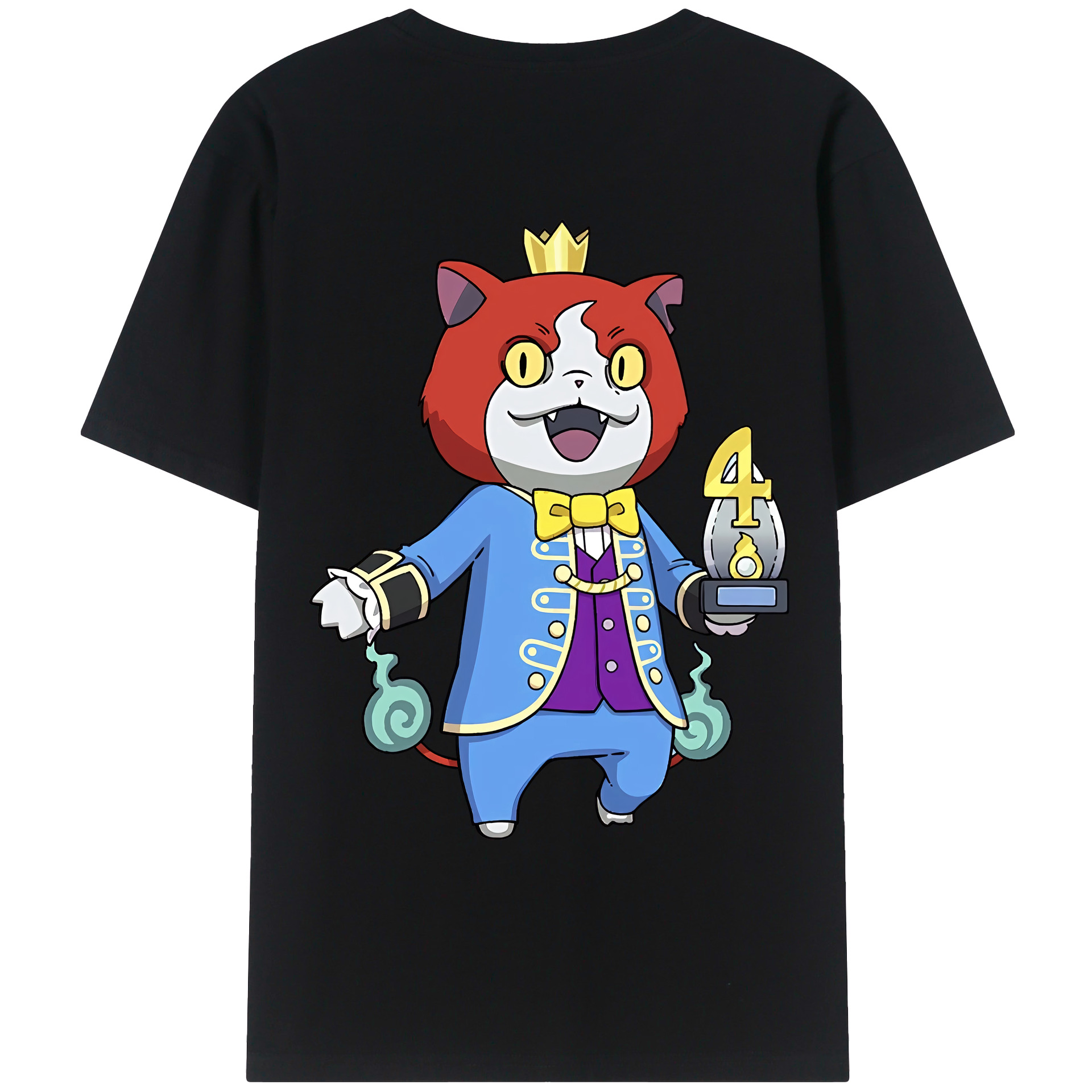 （画像用） 妖怪ウォッチ Yo-kai Watch 綿100％ メンズ半袖Tシャツ（バックプリント） 通気性