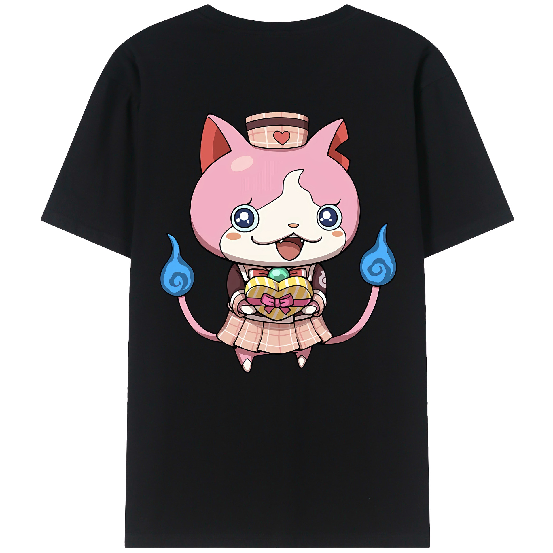 （画像用） 妖怪ウォッチ Yo-kai Watch 綿100％ メンズ半袖Tシャツ（バックプリント） 通気性