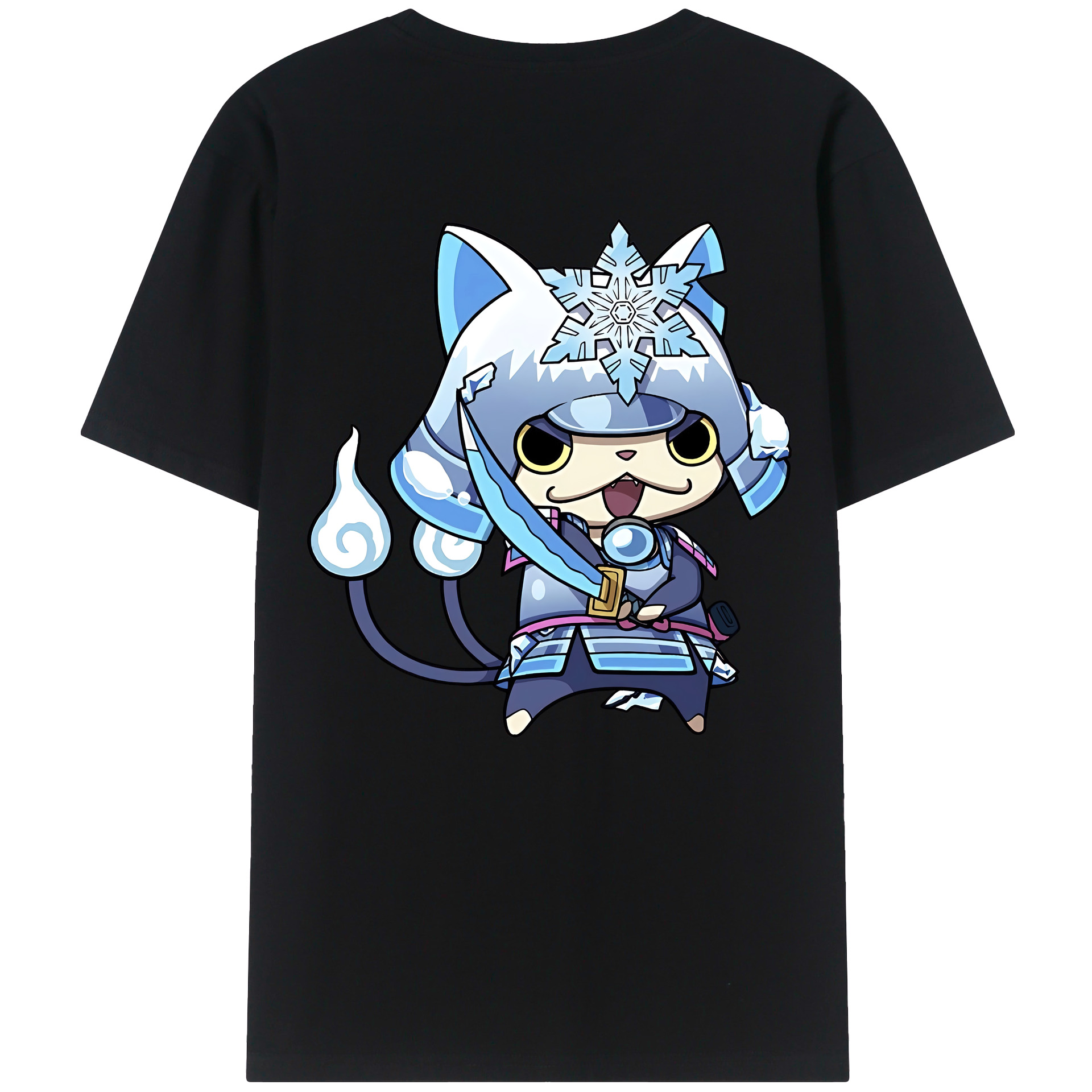 （画像用） 妖怪ウォッチ Yo-kai Watch 綿100％ メンズ半袖Tシャツ（バックプリント） 通気性