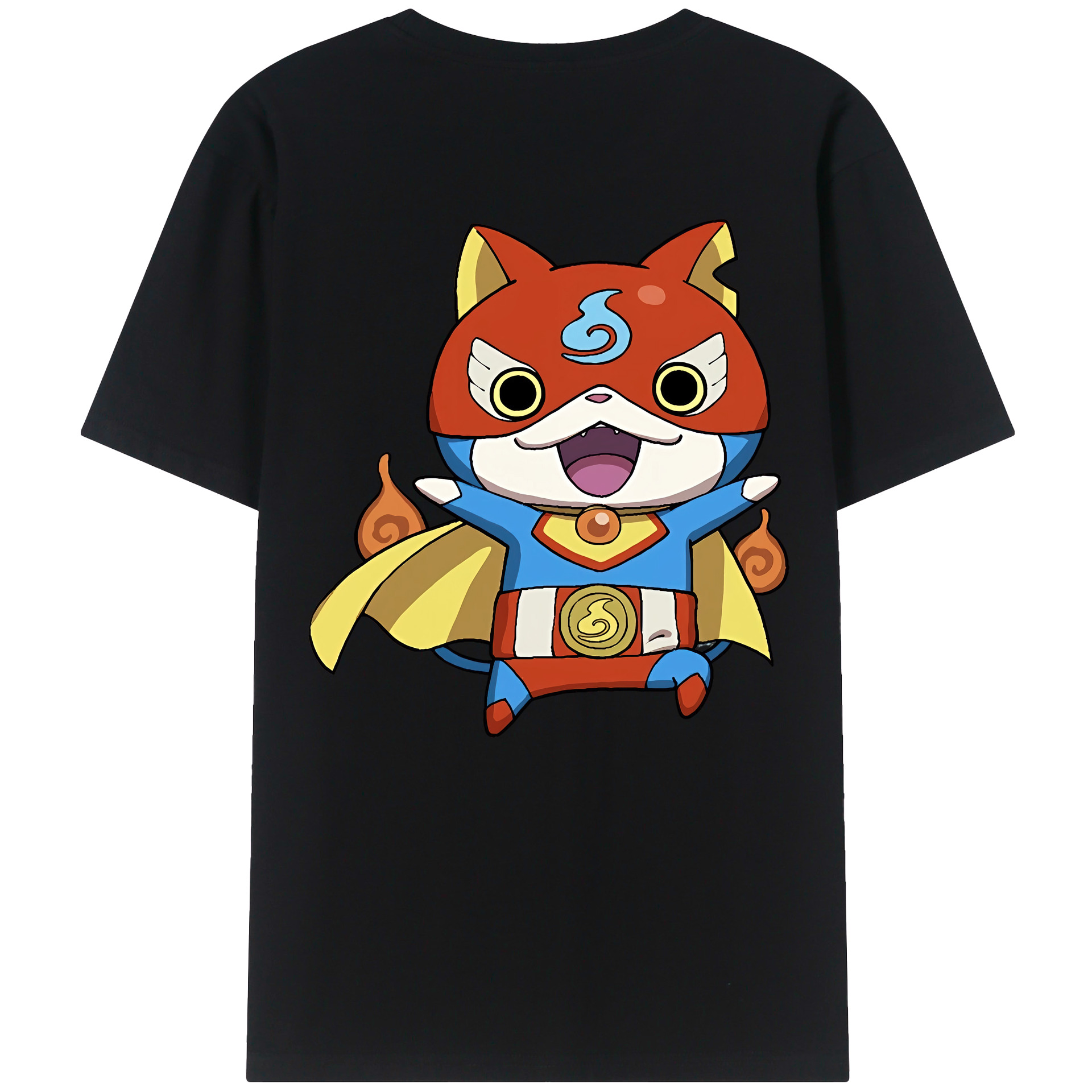 （画像用） 妖怪ウォッチ Yo-kai Watch 綿100％ メンズ半袖Tシャツ（バックプリント） 通気性