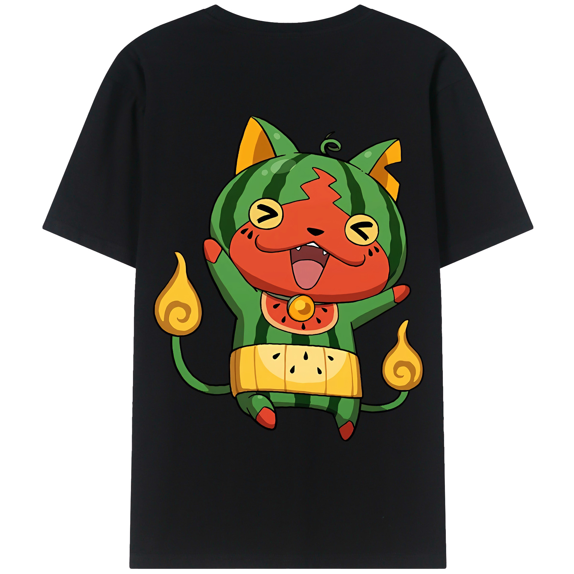 （画像用） 妖怪ウォッチ Yo-kai Watch 綿100％ メンズ半袖Tシャツ（バックプリント） 通気性