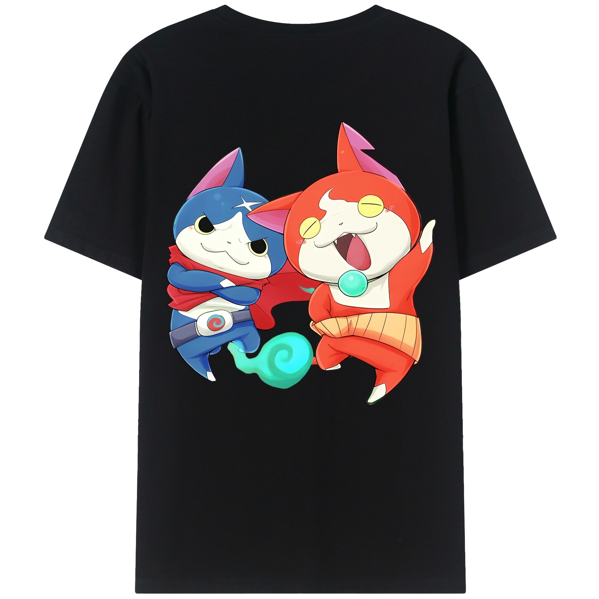 （画像用） 妖怪ウォッチ Yo-kai Watch 綿100％ メンズ半袖Tシャツ（バックプリント） 通気性