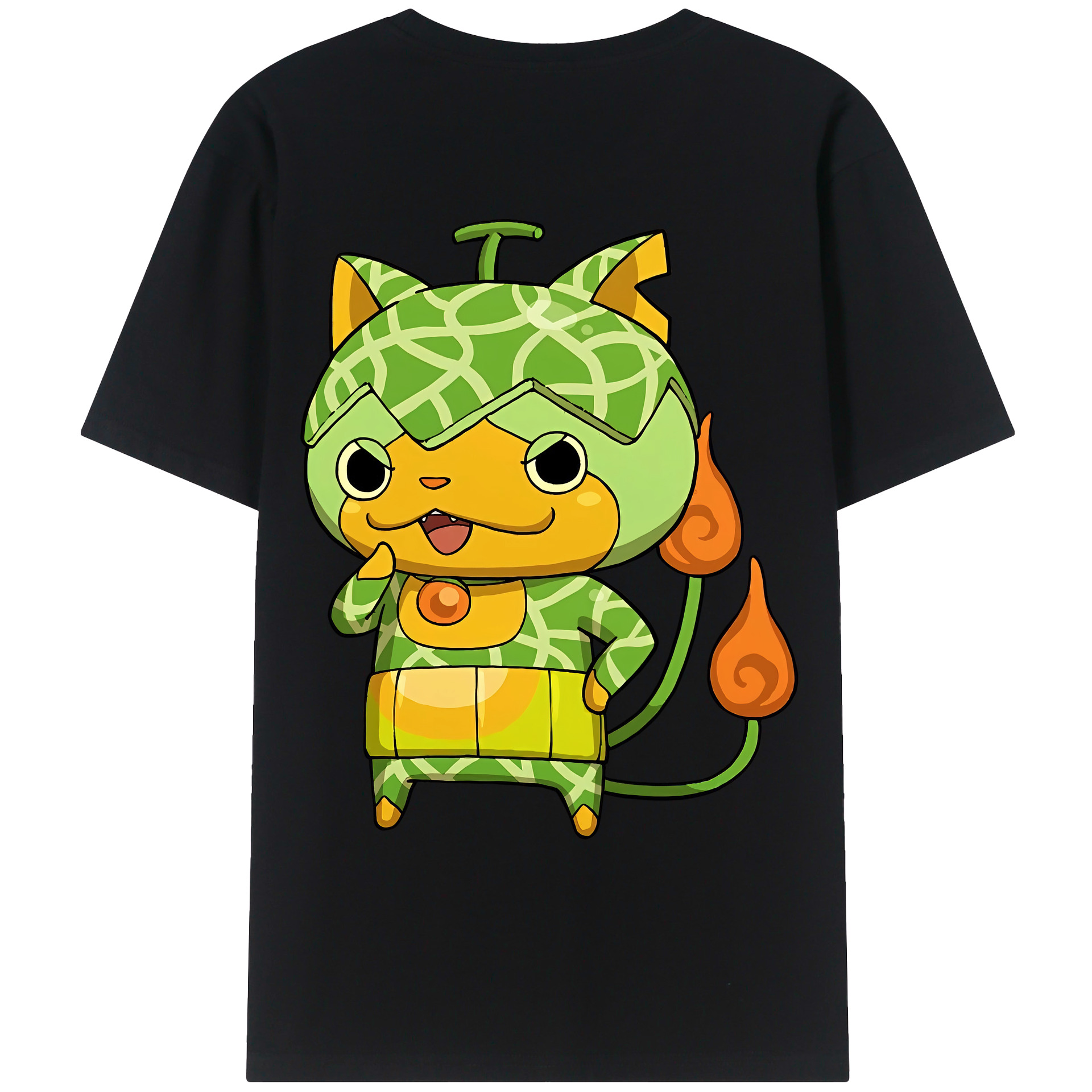 （画像用） 妖怪ウォッチ Yo-kai Watch 綿100％ メンズ半袖Tシャツ（バックプリント） 通気性