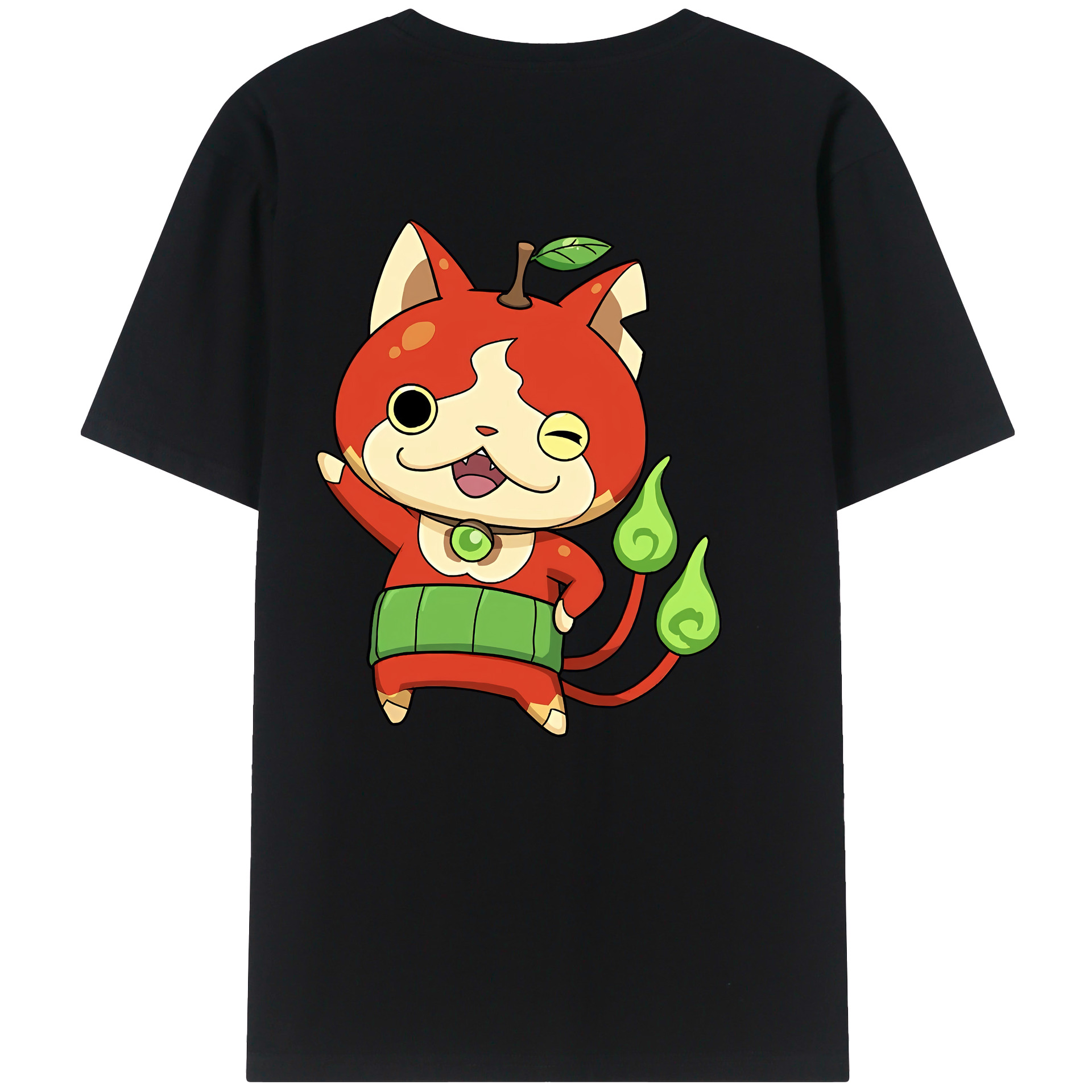 （画像用） 妖怪ウォッチ Yo-kai Watch 綿100％ メンズ半袖Tシャツ（バックプリント） 通気性
