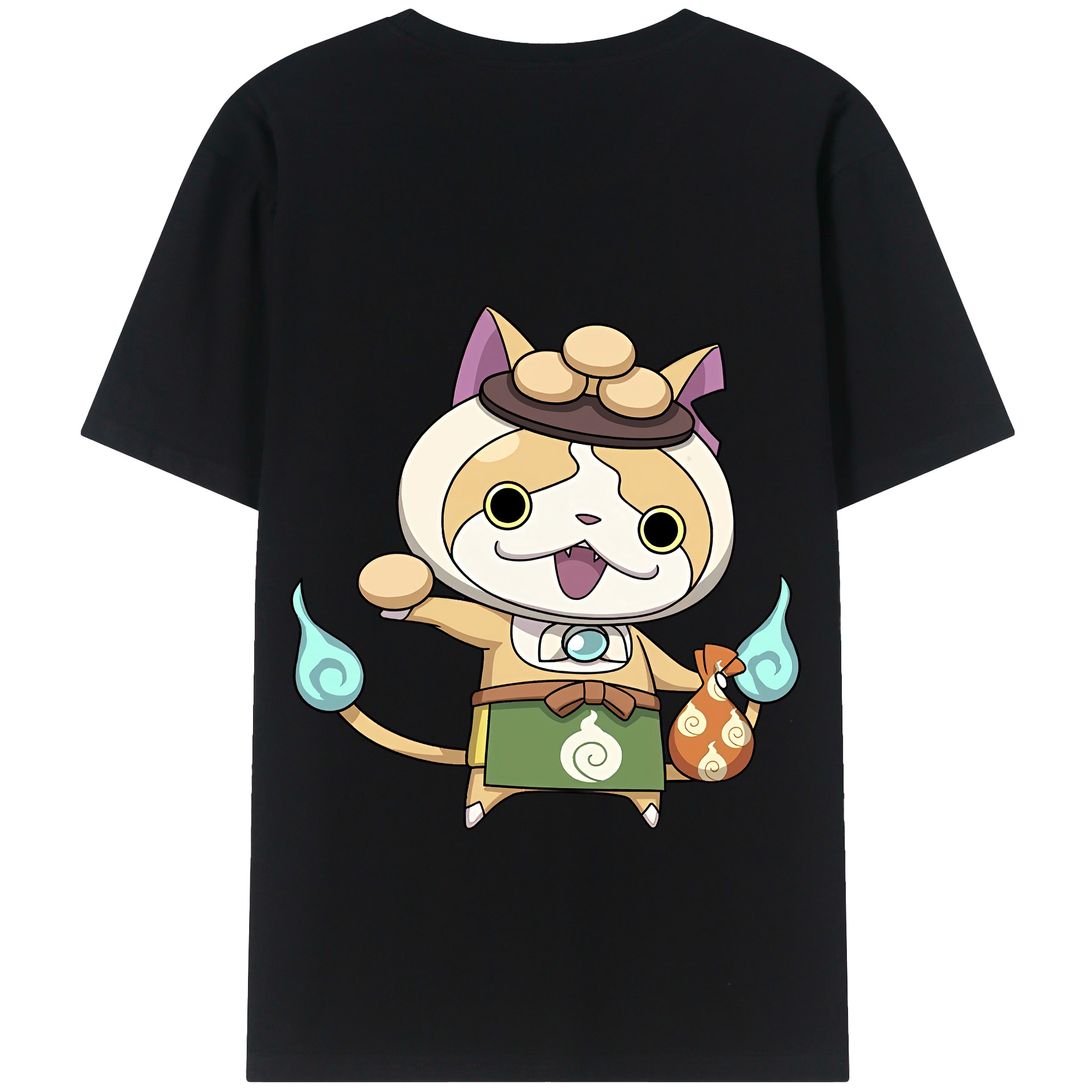 （画像用） 妖怪ウォッチ Yo-kai Watch 綿100％ メンズ半袖Tシャツ（バックプリント） 通気性