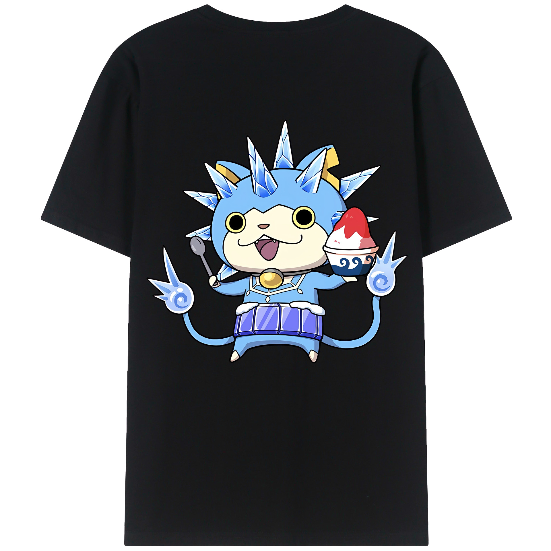 （画像用） 妖怪ウォッチ Yo-kai Watch 綿100％ メンズ半袖Tシャツ（バックプリント） 通気性