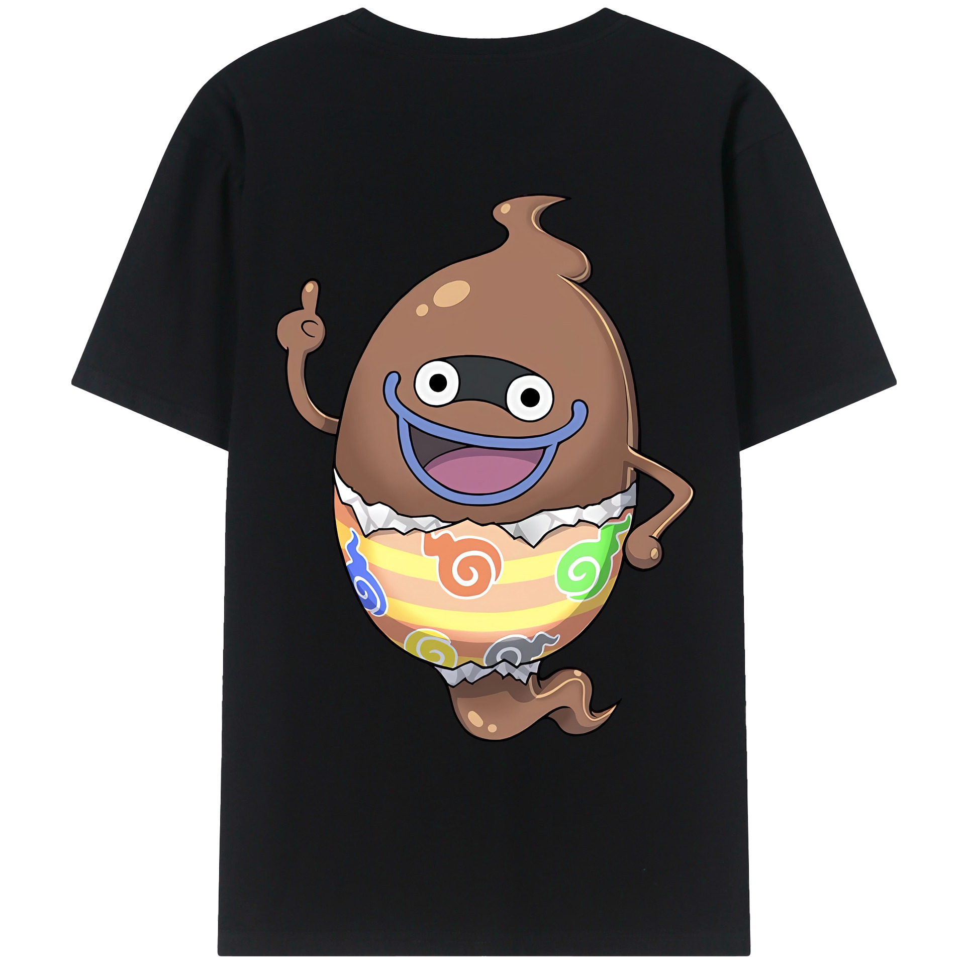 （画像用） 妖怪ウォッチ Yo-kai Watch 綿100％ メンズ半袖Tシャツ（バックプリント） 通気性